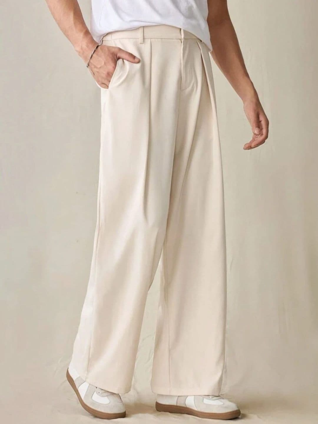 Next One Men Korean Straight Fit Easy Wash Pleated Trousers - view 1