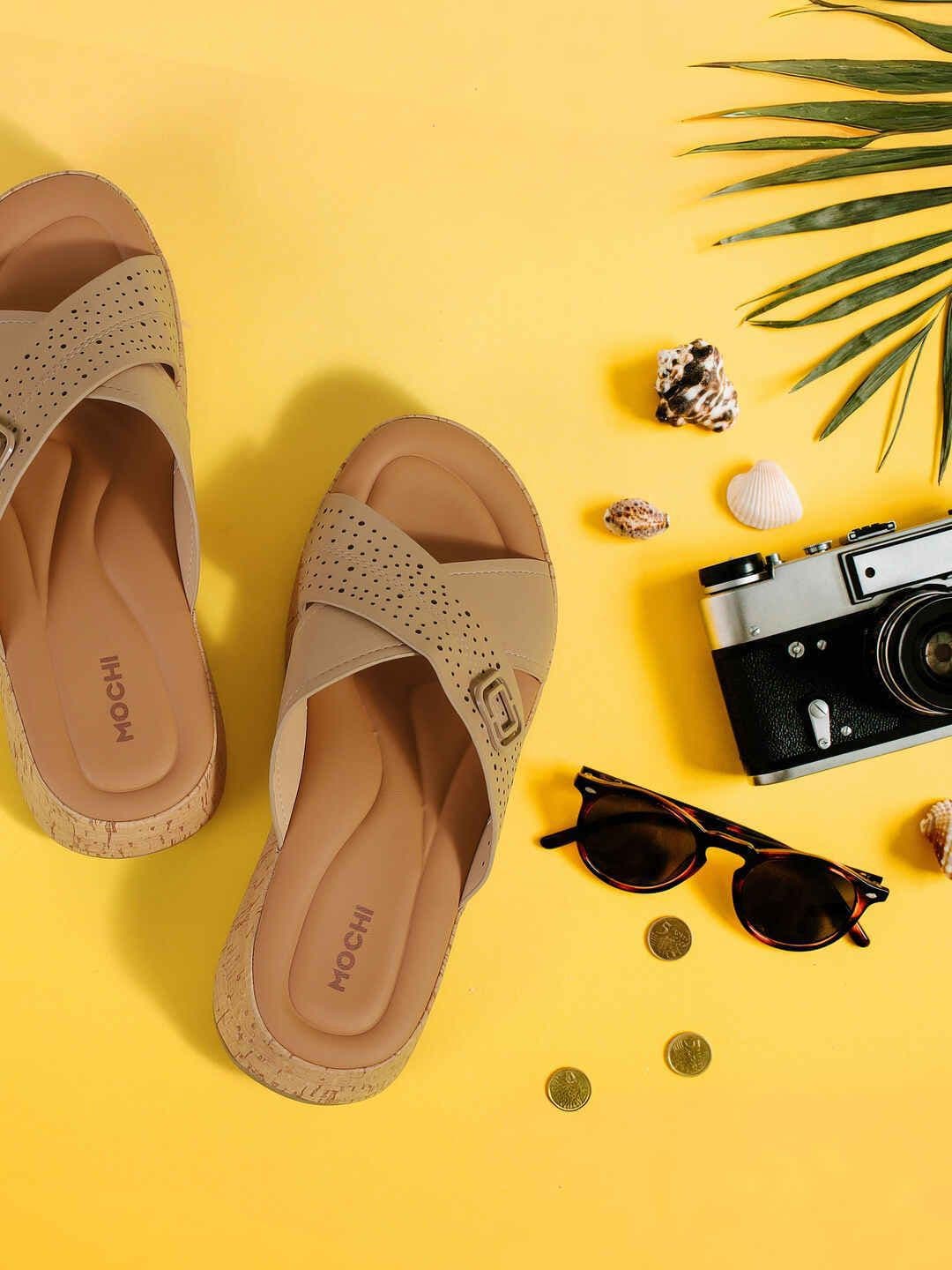 Mochi Women Textured Wedge Sandals - view 1