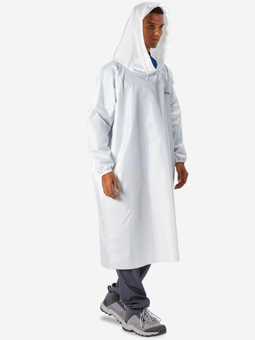 Decathlon Caperlan - Unisex White Waterproof Rain Poncho - view 1