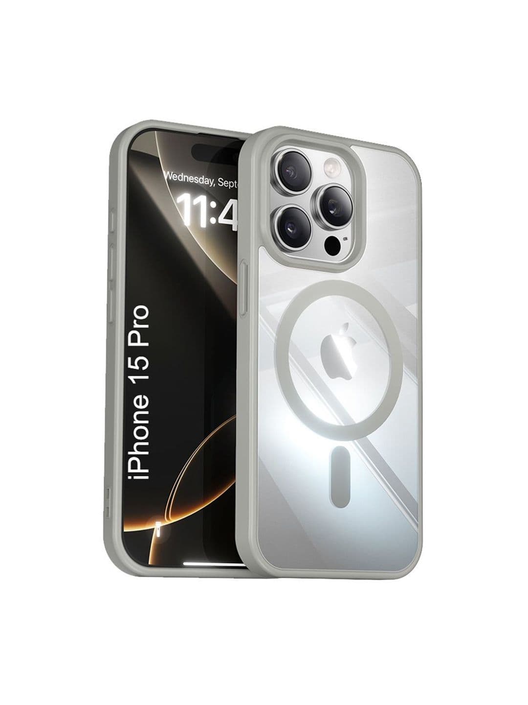 Luxury Kase Solid Printed iPhone 15 Pro Back Case Mobile Accessories - view 1