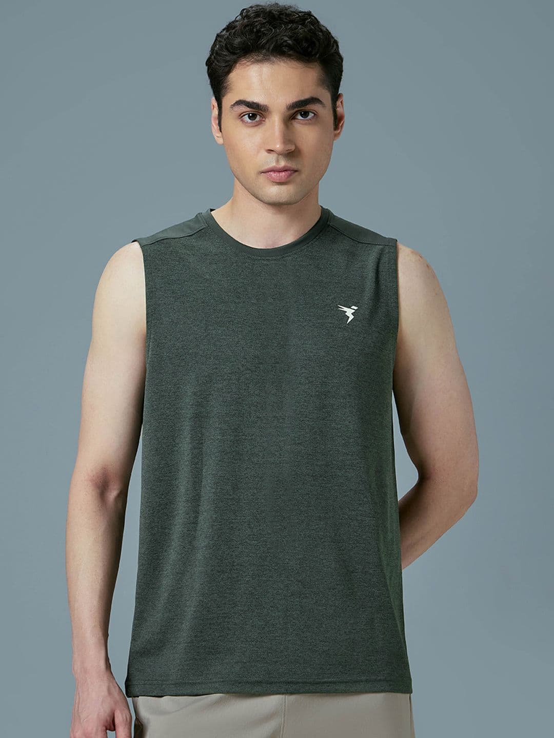 Technosport Self Design Slim Fit Sports Innerwear Vest With Double Cool MVP847TGMSML - view 1