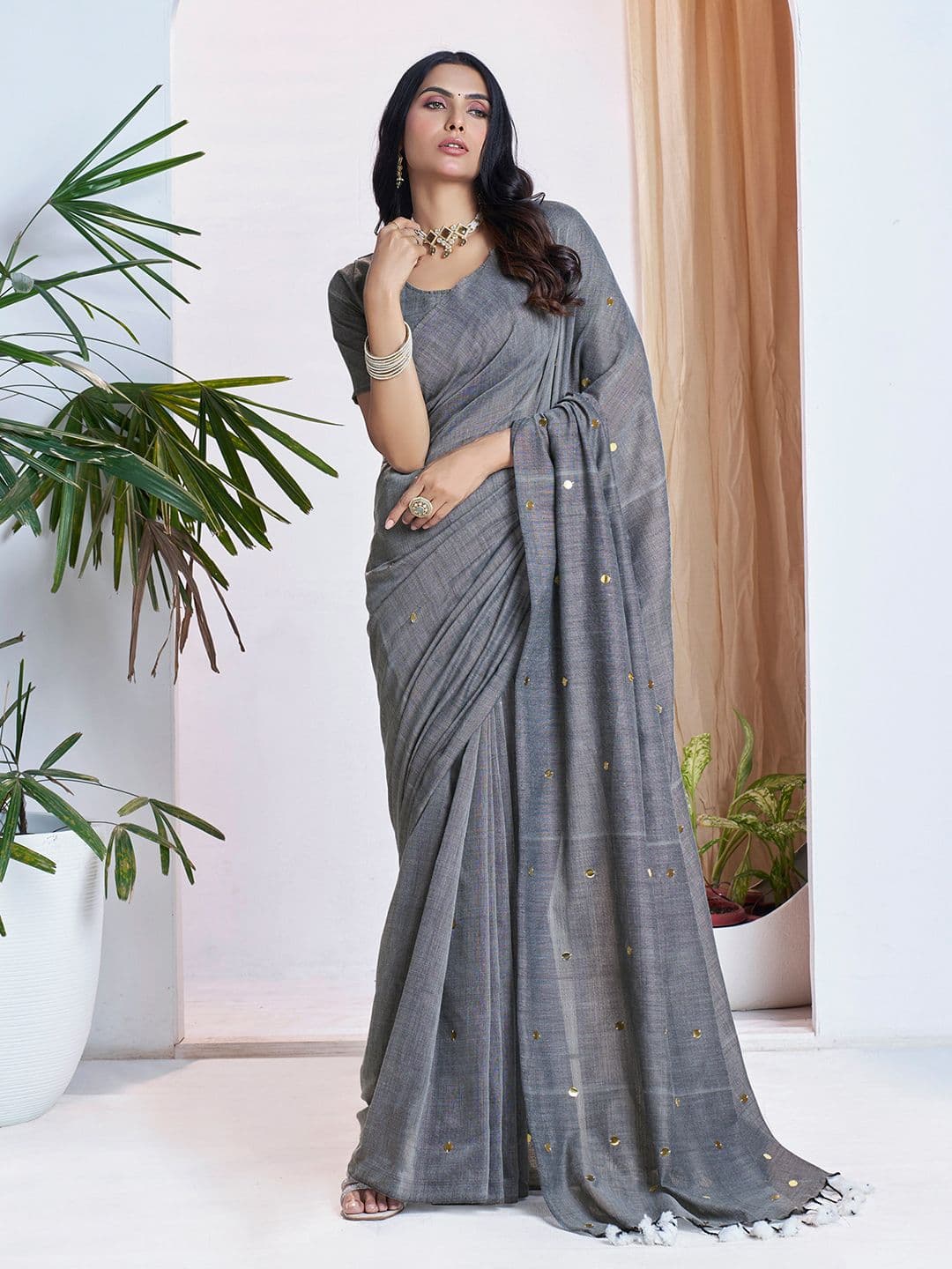Mitera Sequinned Embellished Saree - view 1
