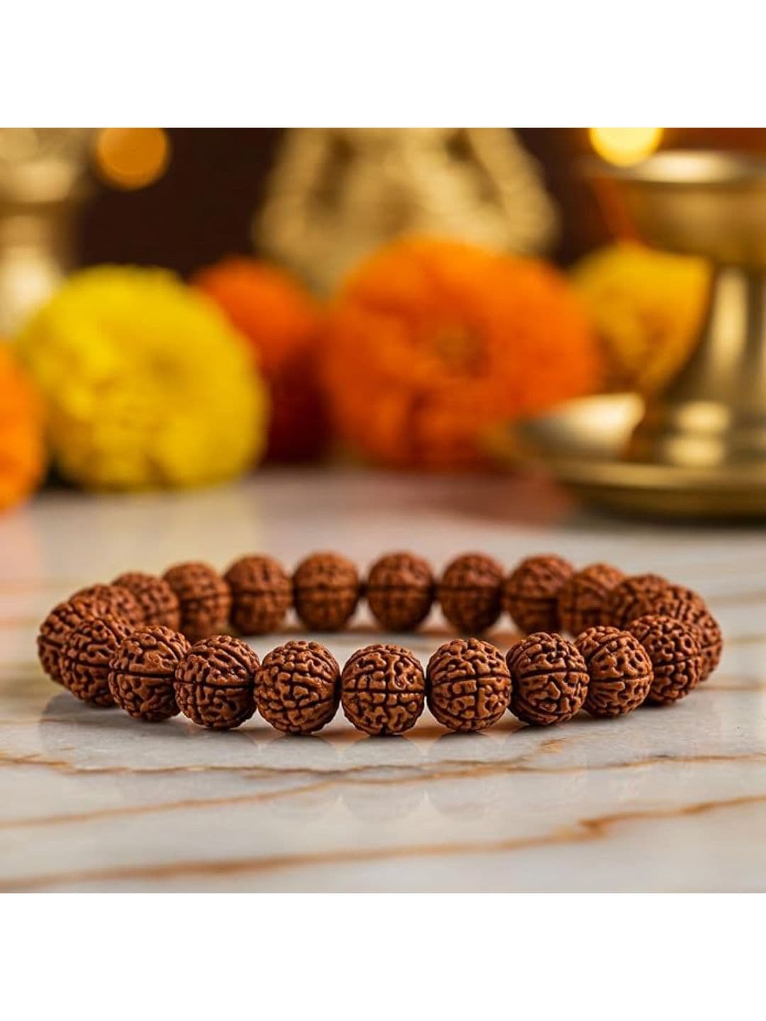NVR Unisex 5 Mukhi Rudraksha Elasticated Bracelet - view 1