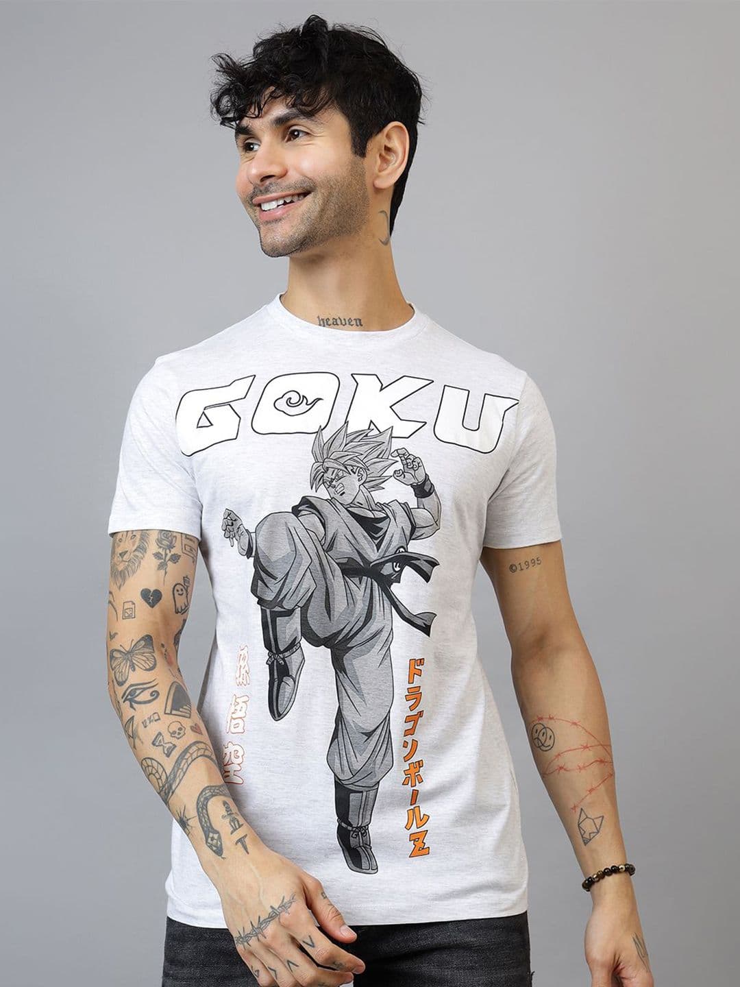 Free Authority Graphic Anime Printed Goku Round Neck Cotton T-shirt - view 1