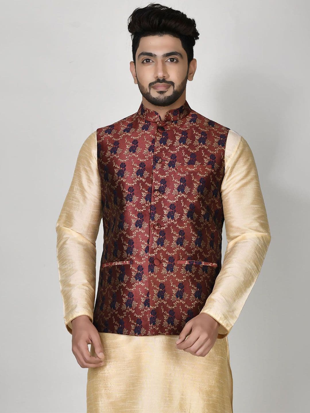RANAK Digital Printed Woven Nehru Jacket - view 1