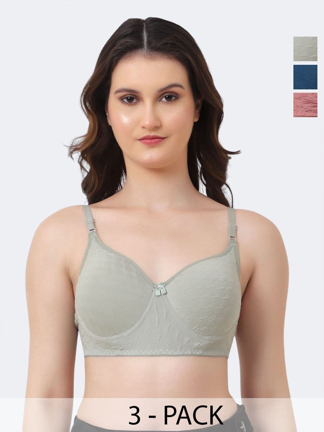 ESOROUCHA Women Pack of 3 Full Coverage Lightly Padded Seamless Bra - view 1
