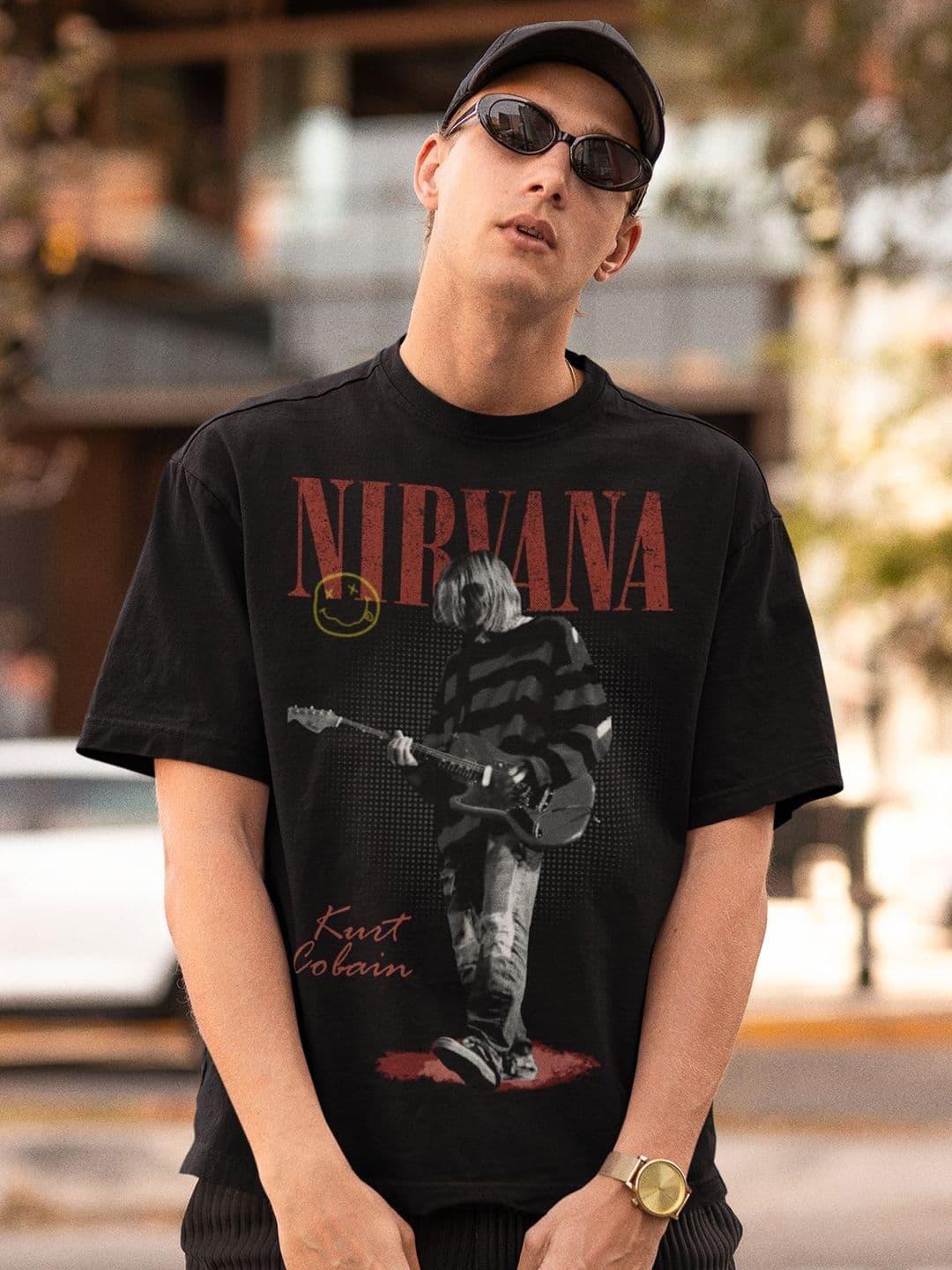 CAPTCHA Men Typography Printed V-Neck Extended Sleeves Raw Edge T-shirt - view 1