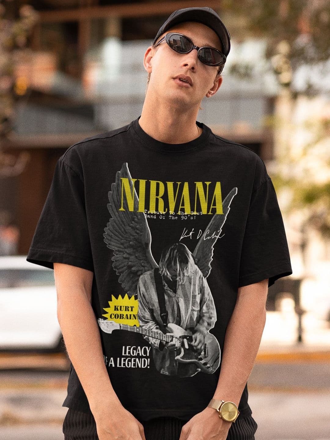 CAPTCHA Graphic Printed Round Neck Cotton Oversized T-shirt - view 1