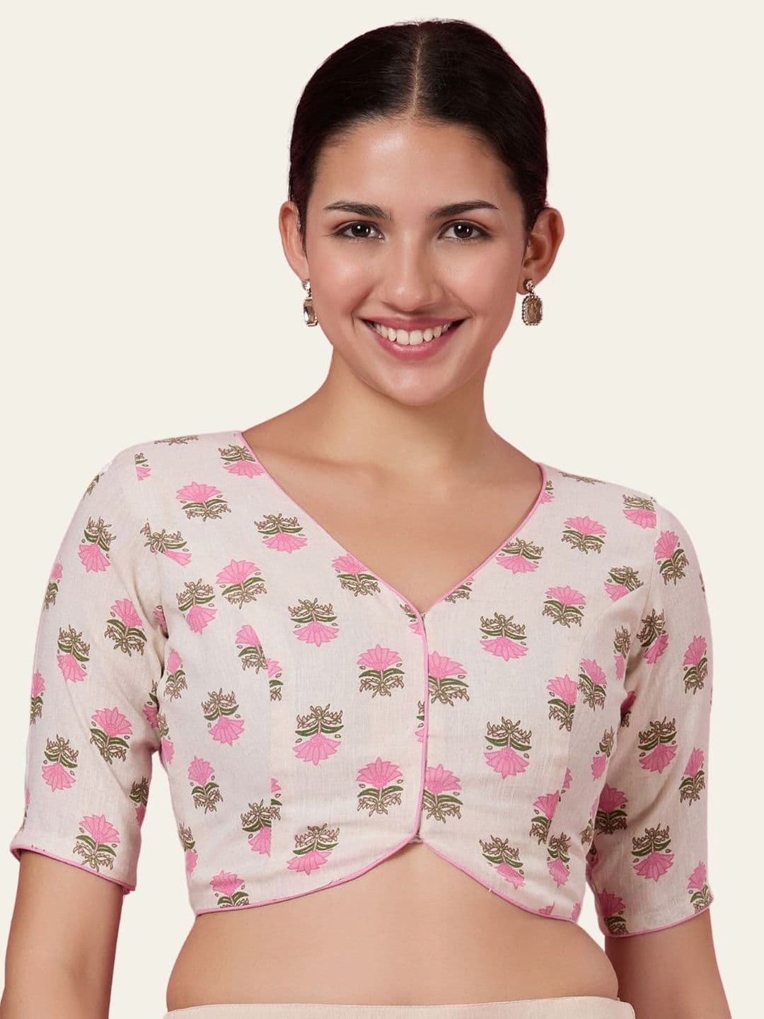 Studio Shringaar Printed Non-Padded Saree Blouse - view 1