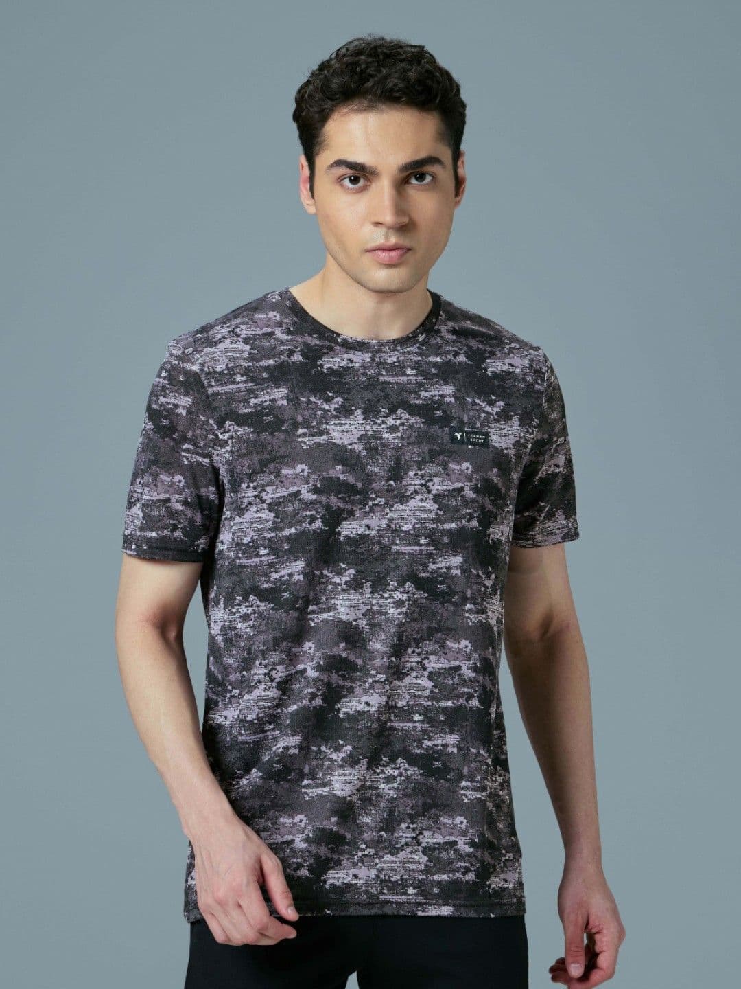 Technosport SS25 Abstract Printed Antimicrobial Slim Fit T-Shirt - view 1