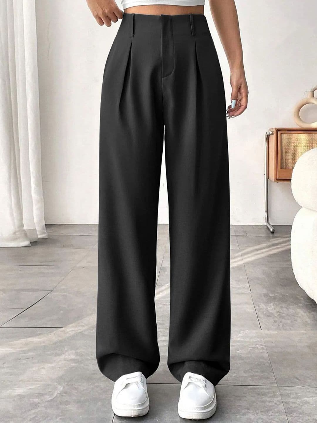 BUY NEW TREND Women Comfort Regular Fit High-Rise Formal Trousers - view 1