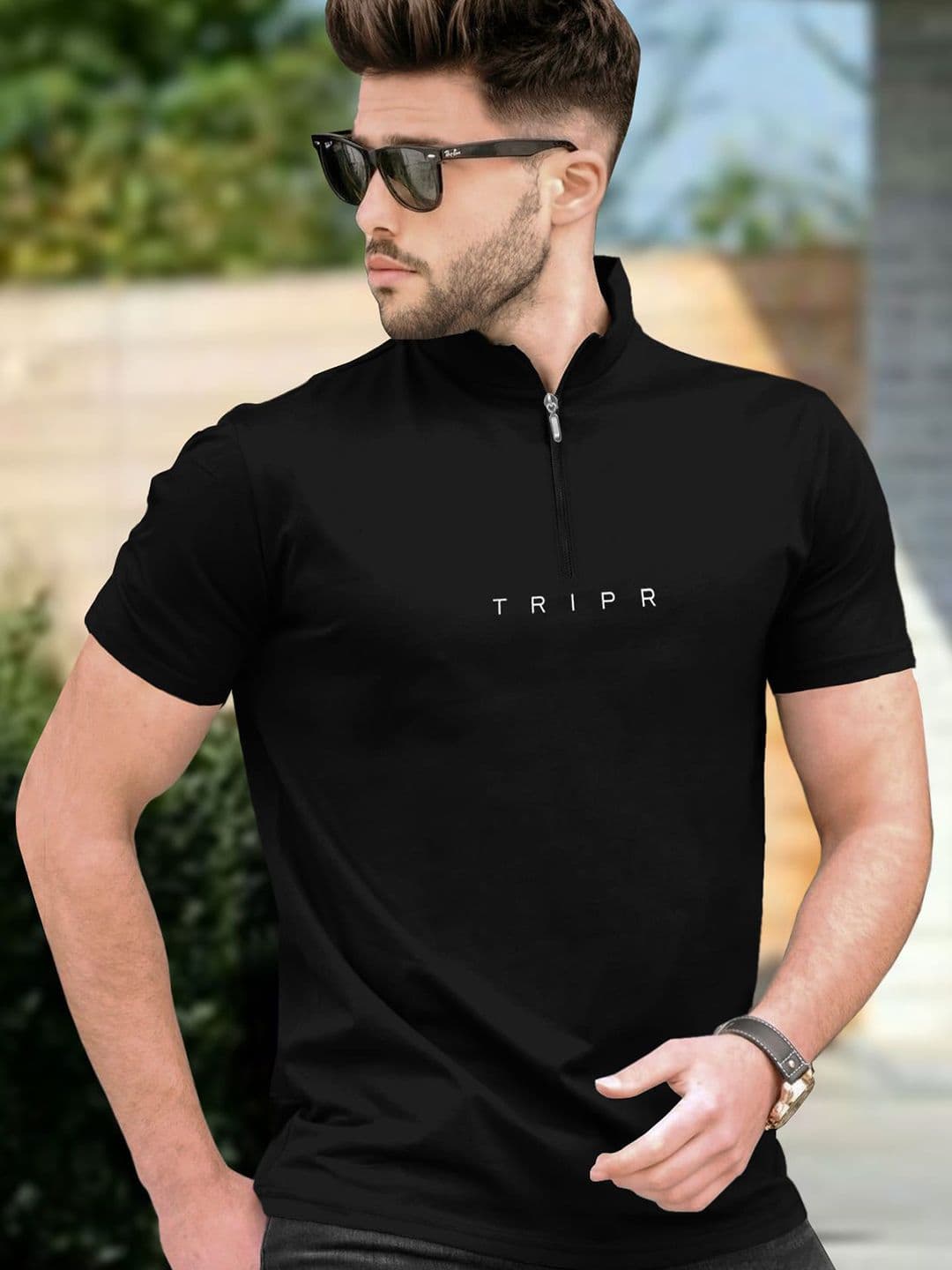 TRIPR Henley Neck Regular Fit T-shirt - view 1