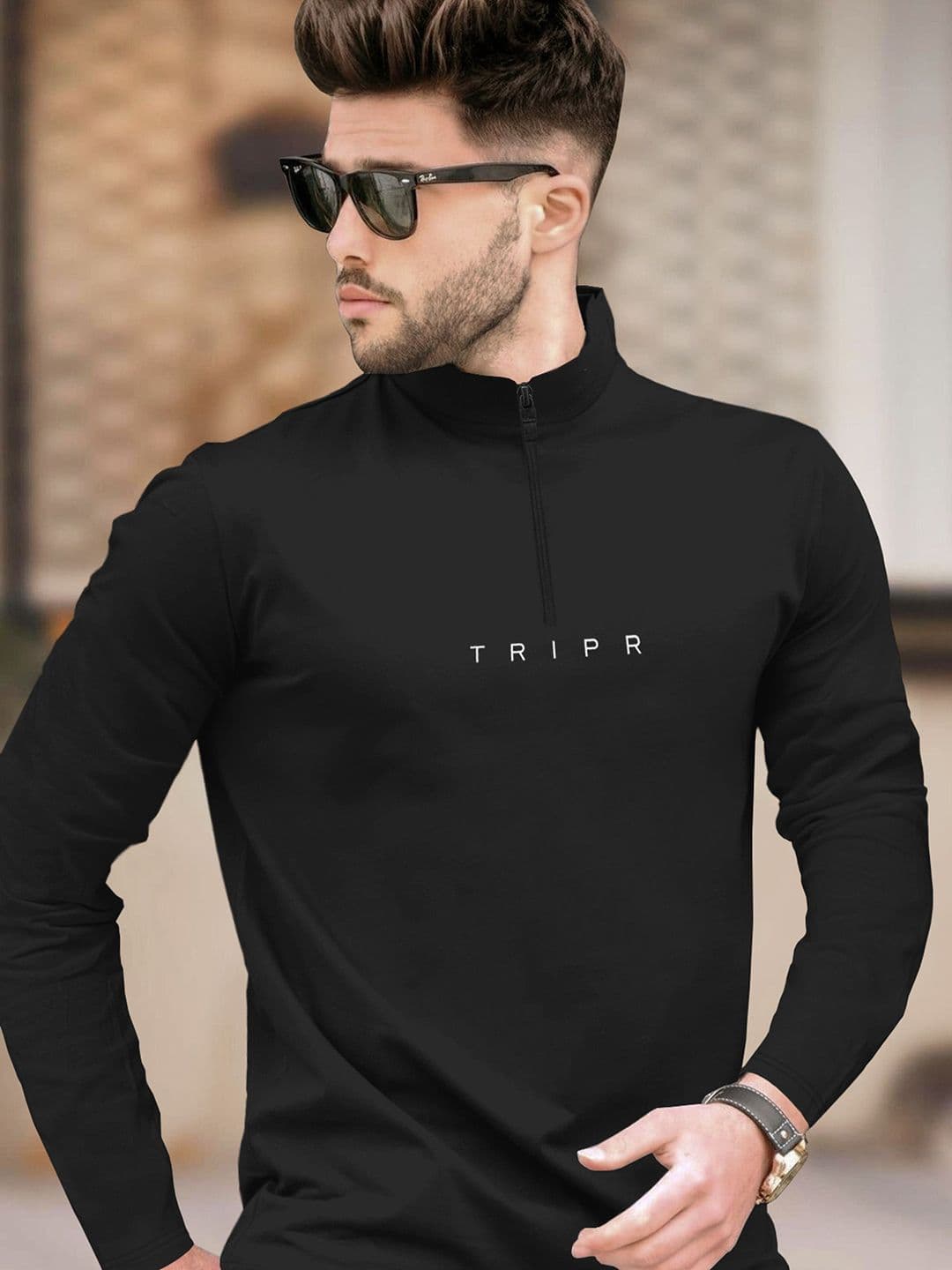 TRIPR Long Sleeves Henley Neck T-shirt - view 1