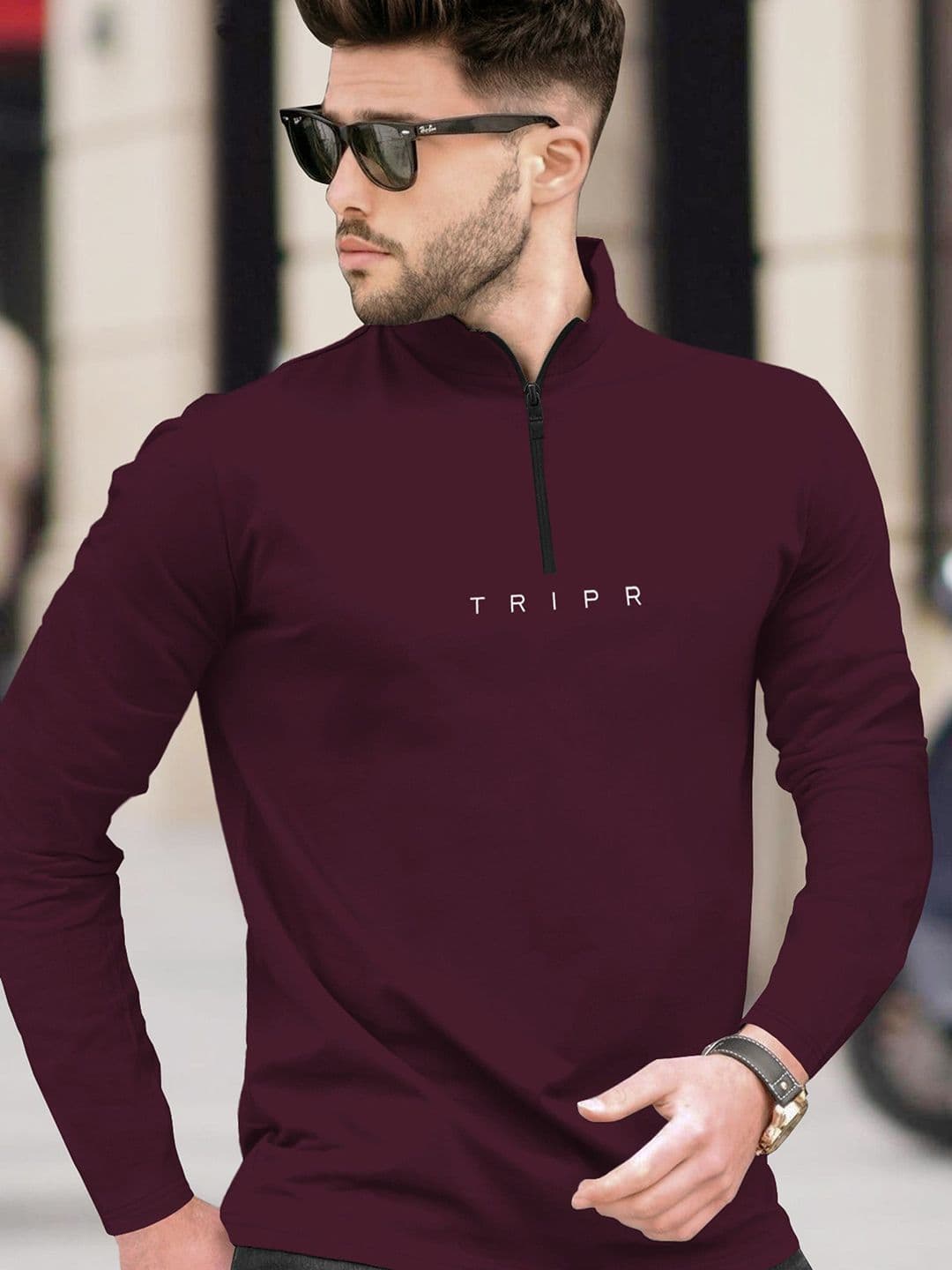 TRIPR Long Sleeves Henley Neck T-shirt - view 1