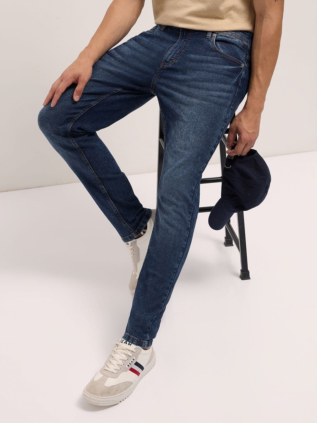 THE BEAR HOUSE Men's Cotton Washed Skinny Fit Jean Stretchable Jeans - view 1
