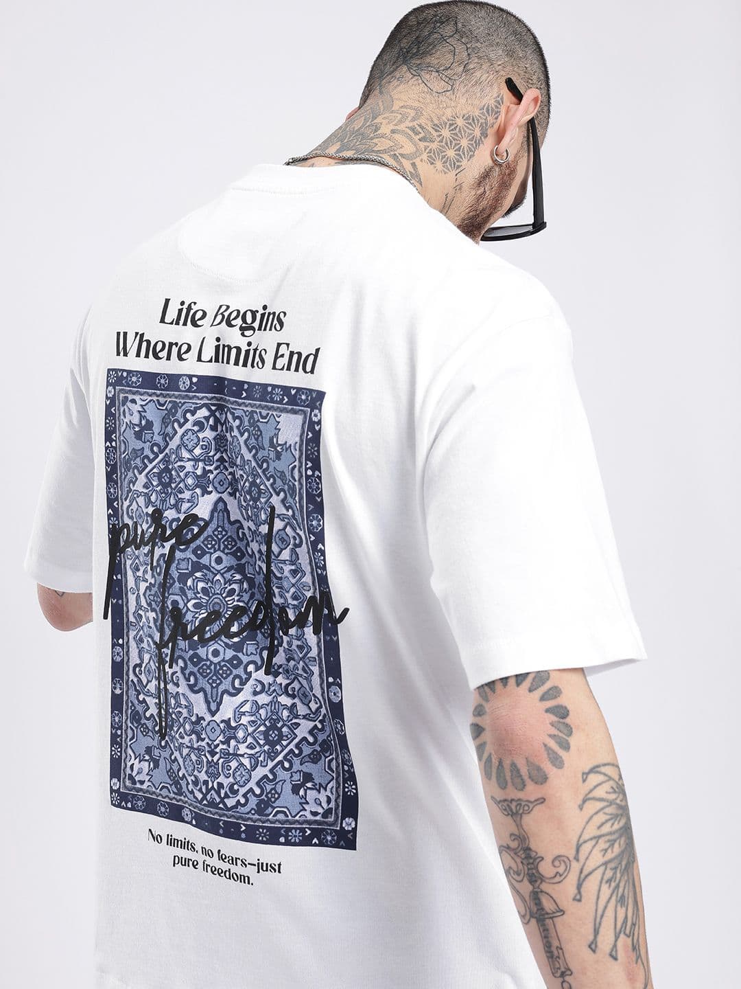 glitchez Back Printed Oversized T-shirt - view 1