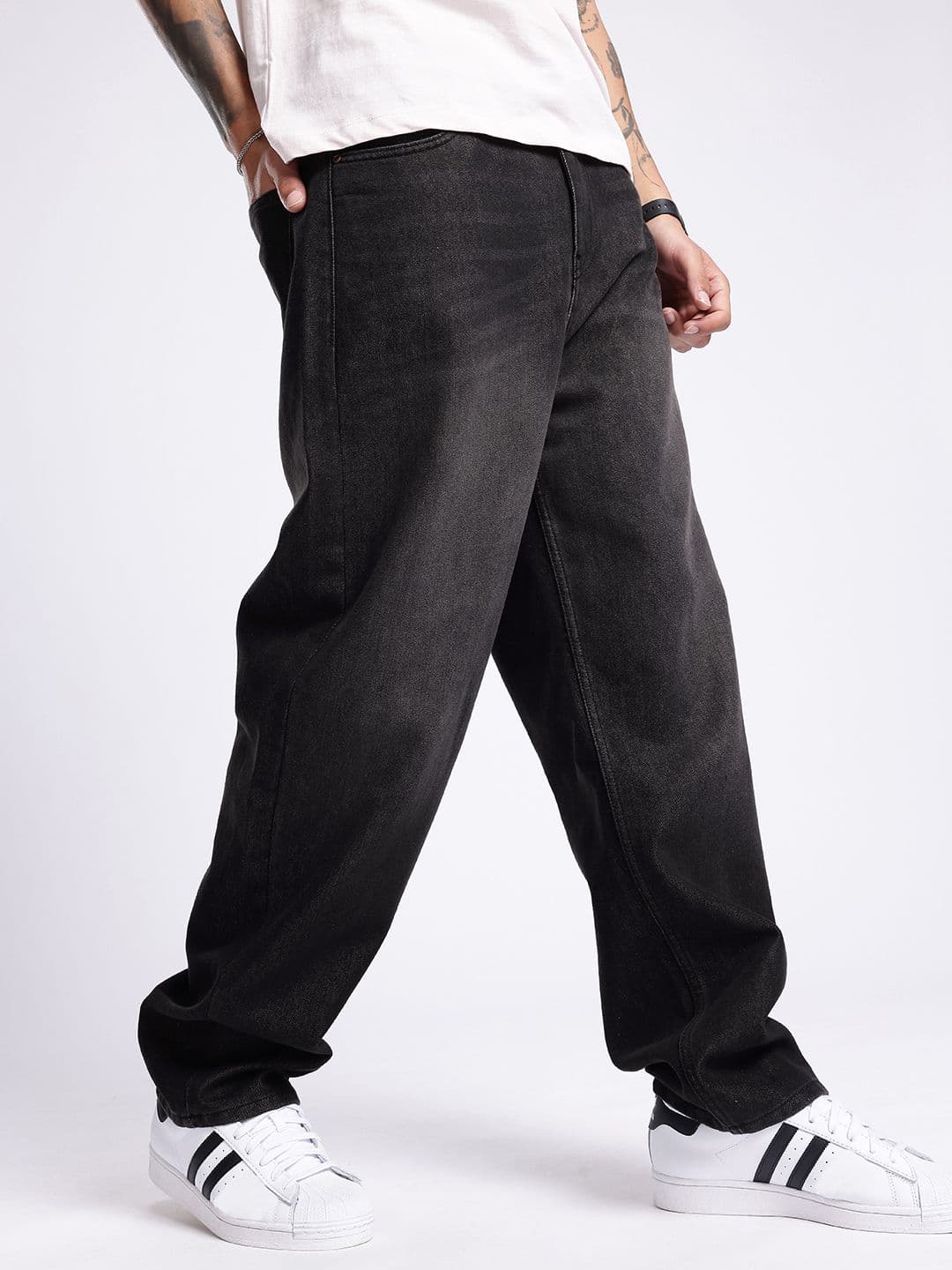 glitchez Men Loose Fit Light Fade Jeans - view 1