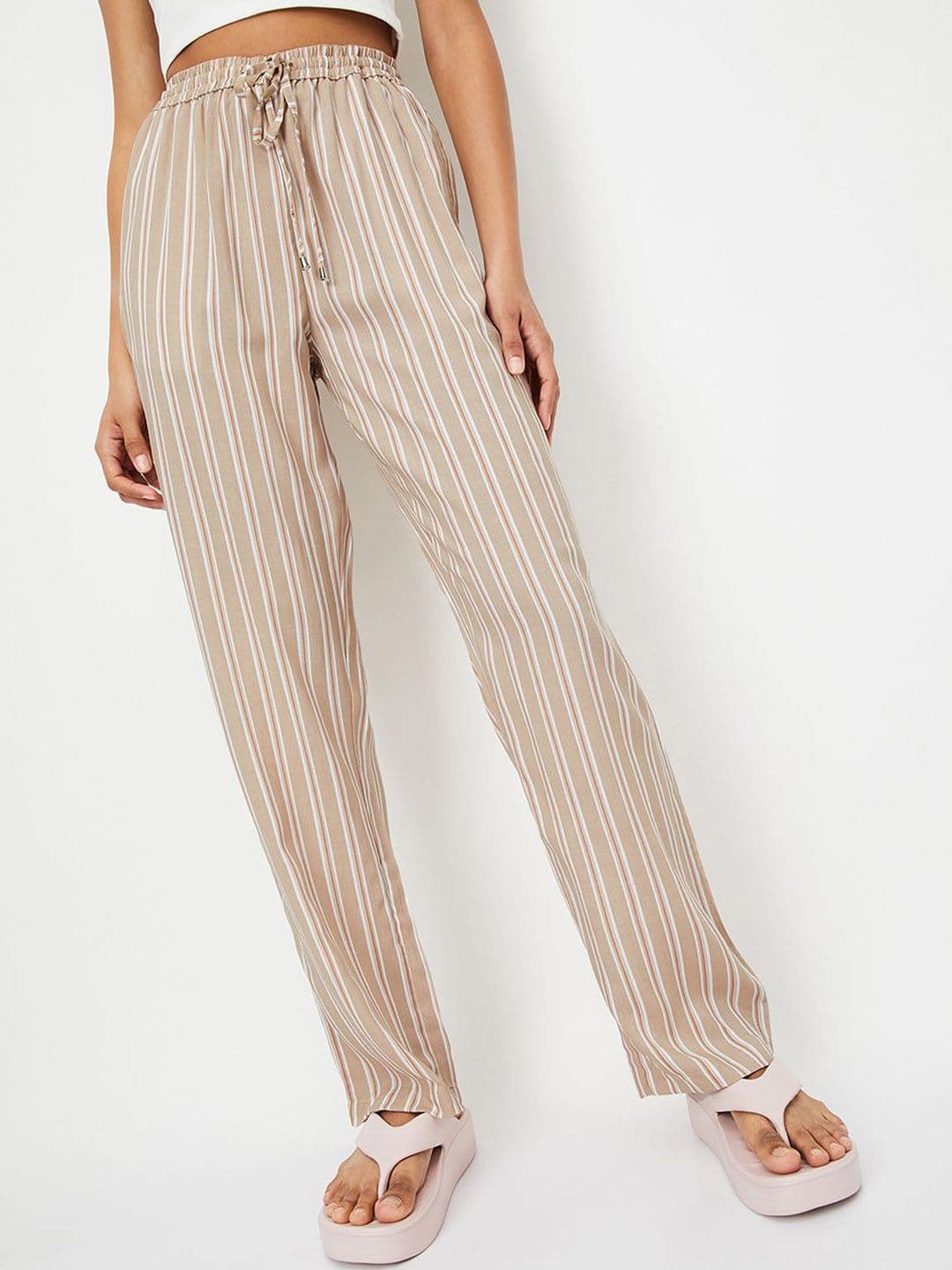 max Striped Pure Cotton Mid-Rise Lounge Pant - view 1