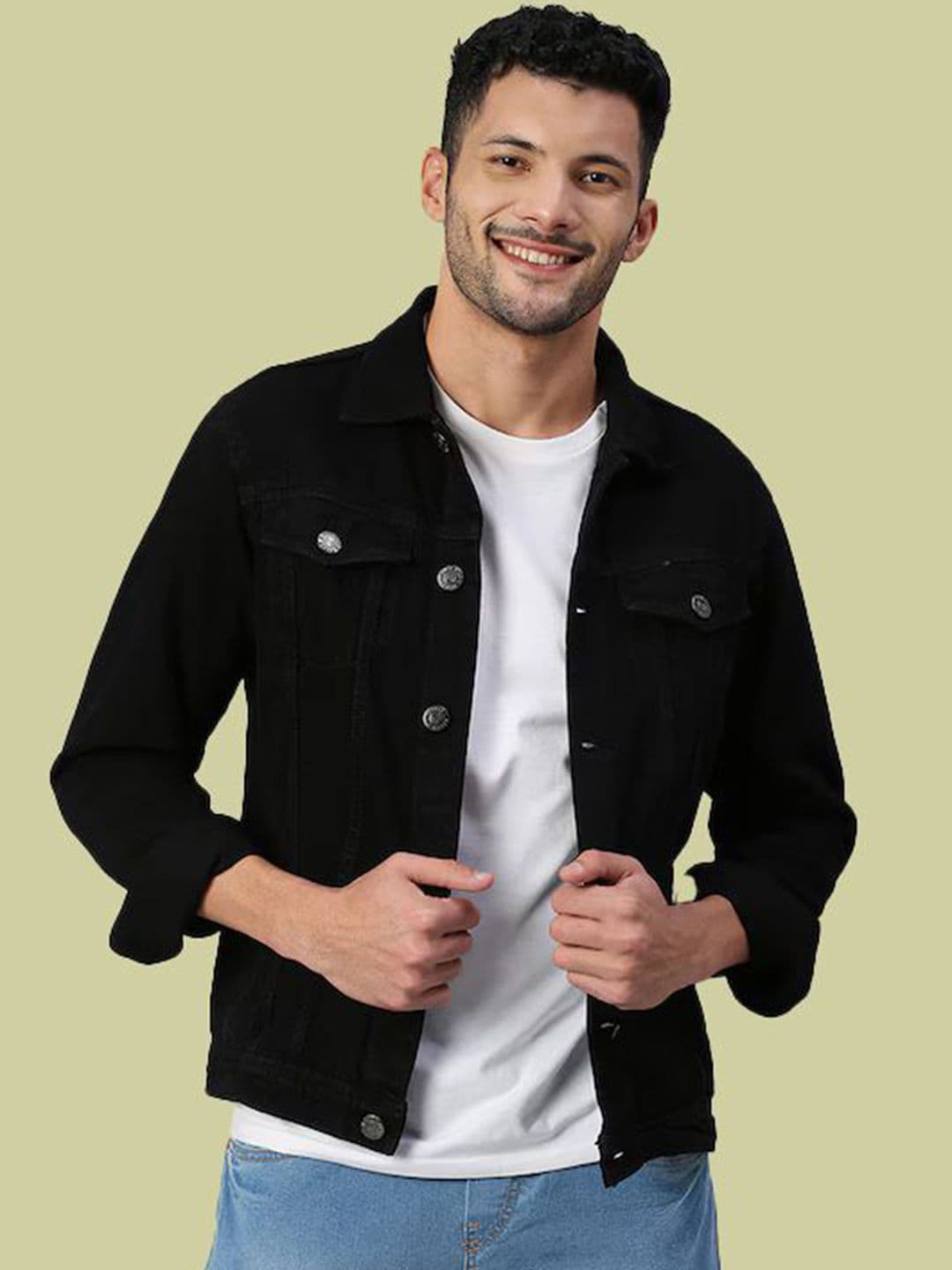 KLIZEN Men Graphic Printed Cotton Denim Jacket - view 1