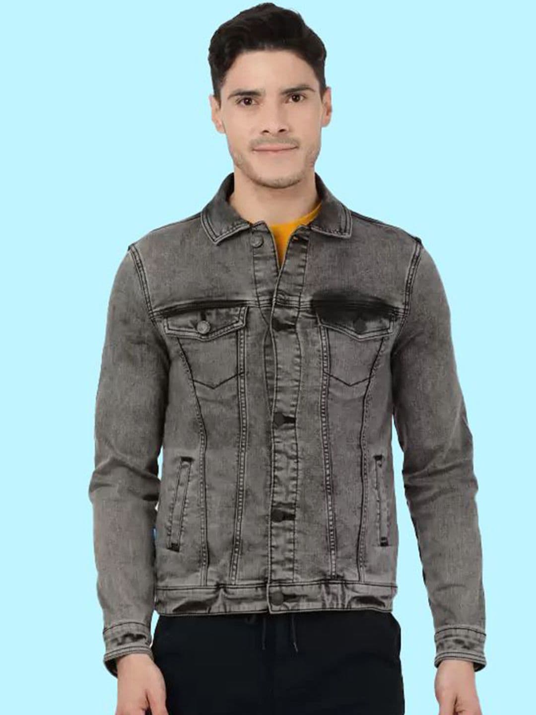 KLIZEN Spread Collar Denim Jacket - view 1