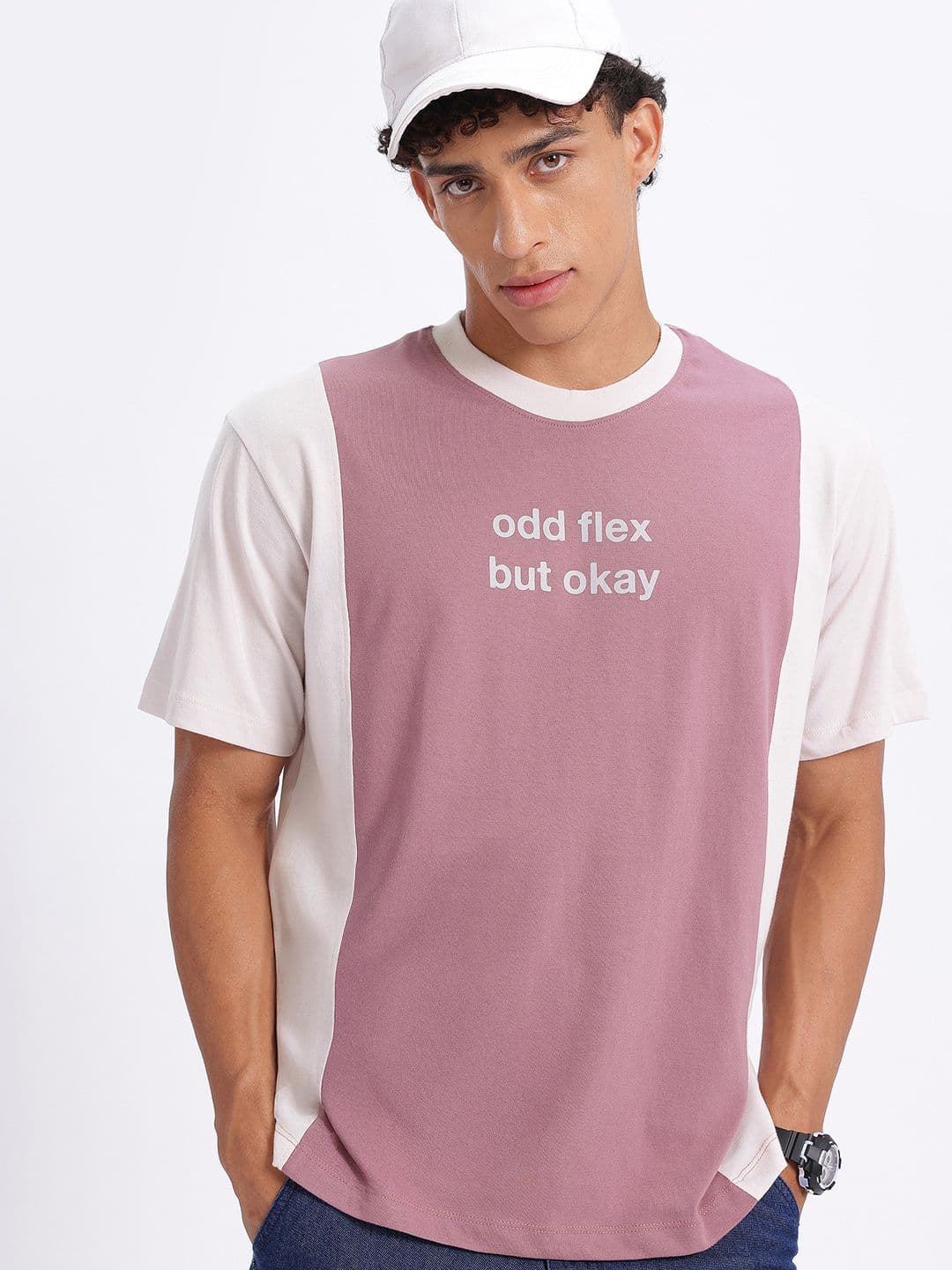 glitchez Printed Panelled Oversized Fit T-shirt - view 1