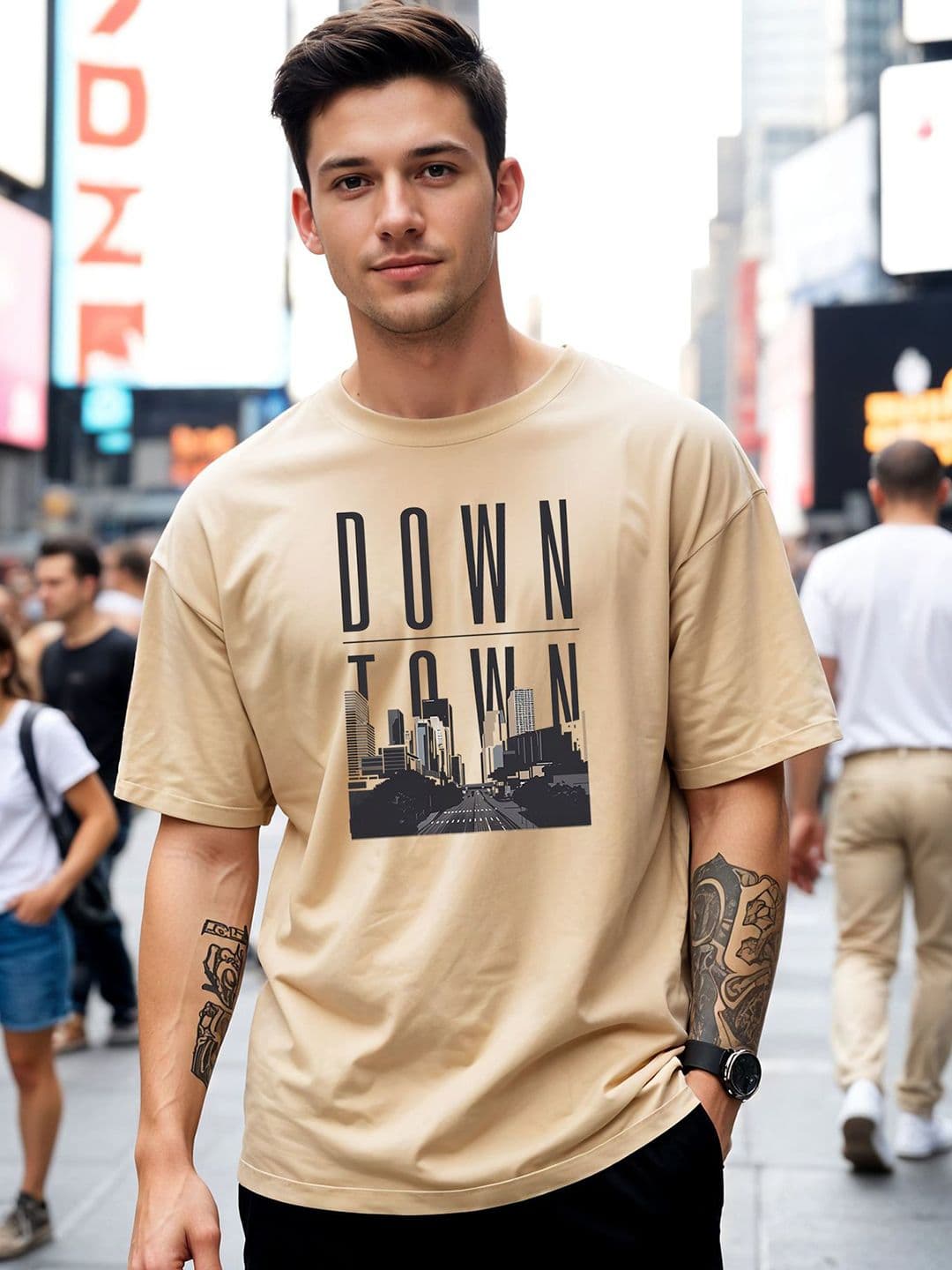 SMARTEES Oversized Typography Printed Cotton T-Shirt - view 1