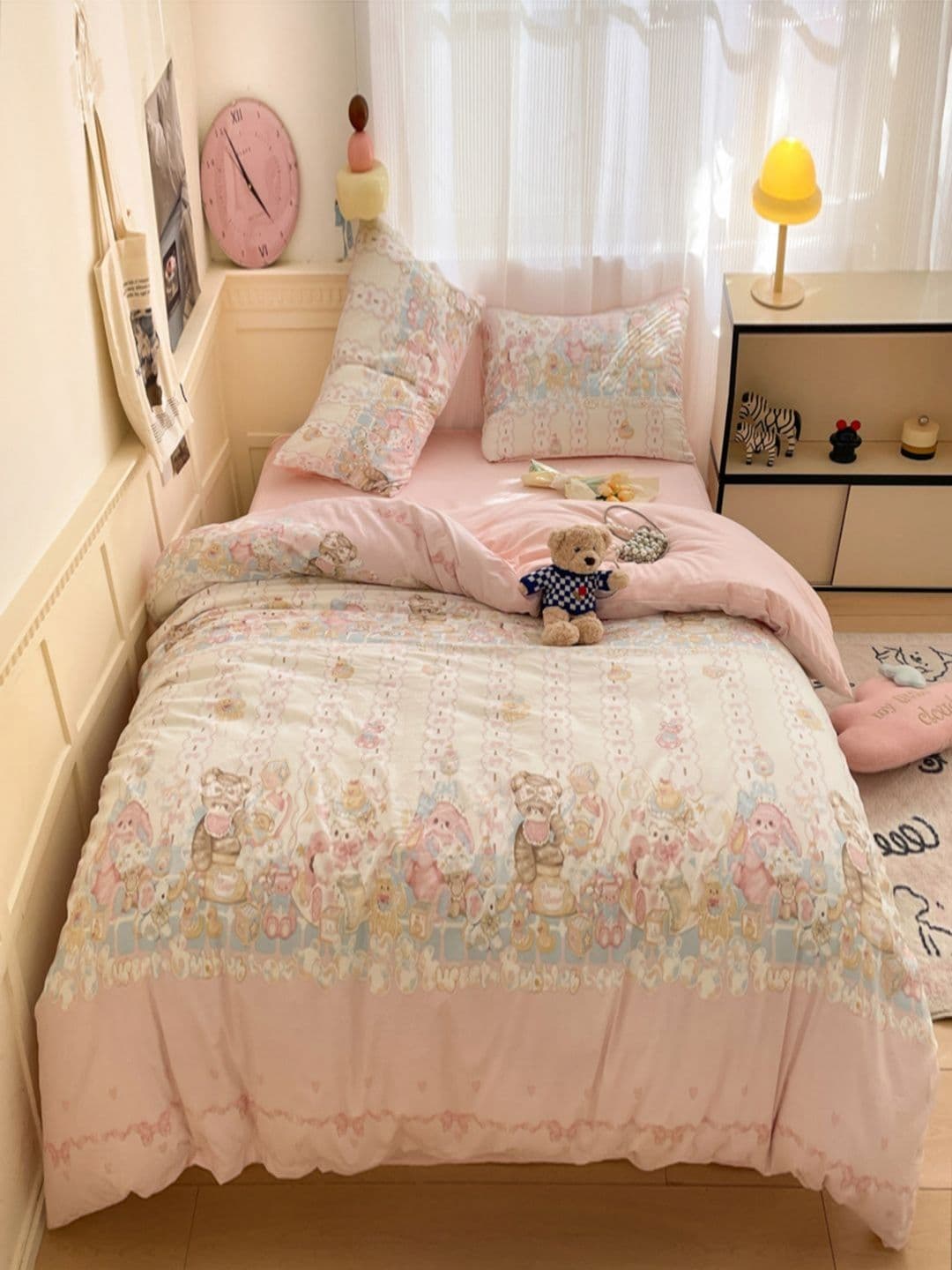 JC HOME Pink Polycotton Single Regular Bedding Set - view 1
