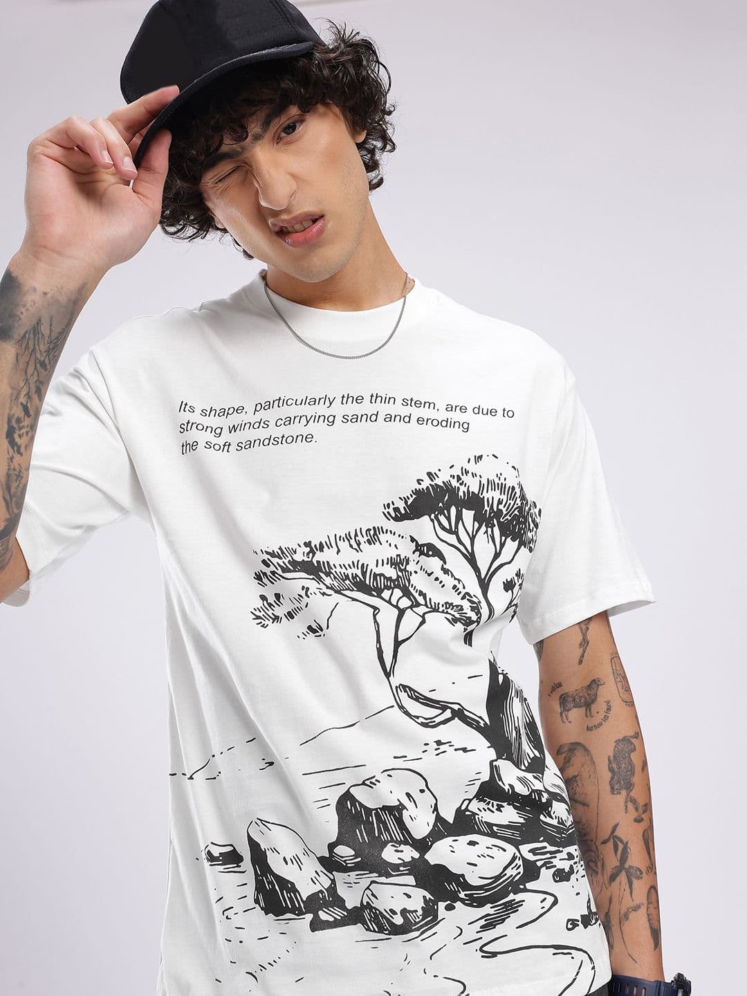 glitchez Graphic Printed Oversized T-shirt - view 1