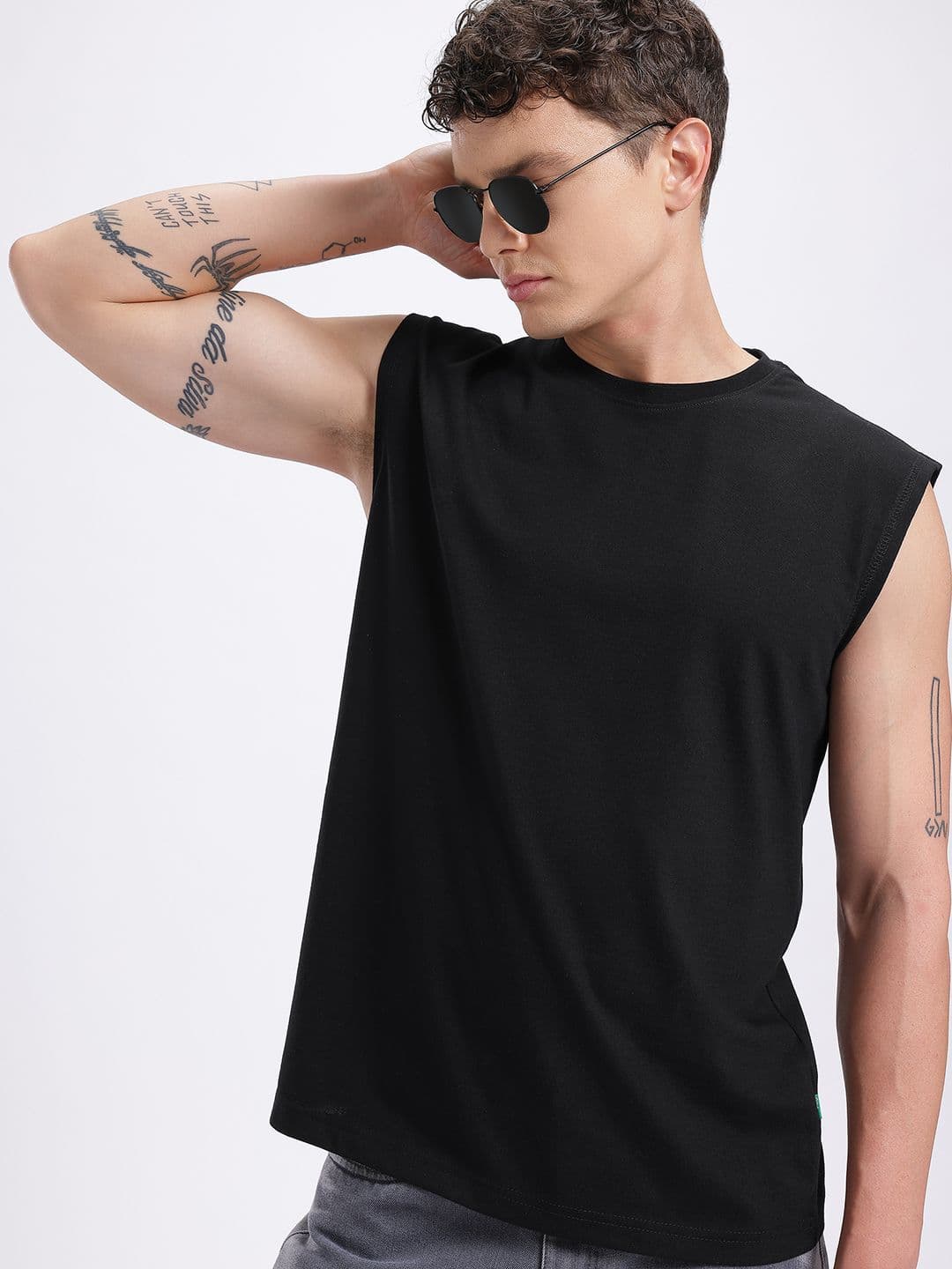glitchez Sleeveless Oversized Fit T-shirt - view 1