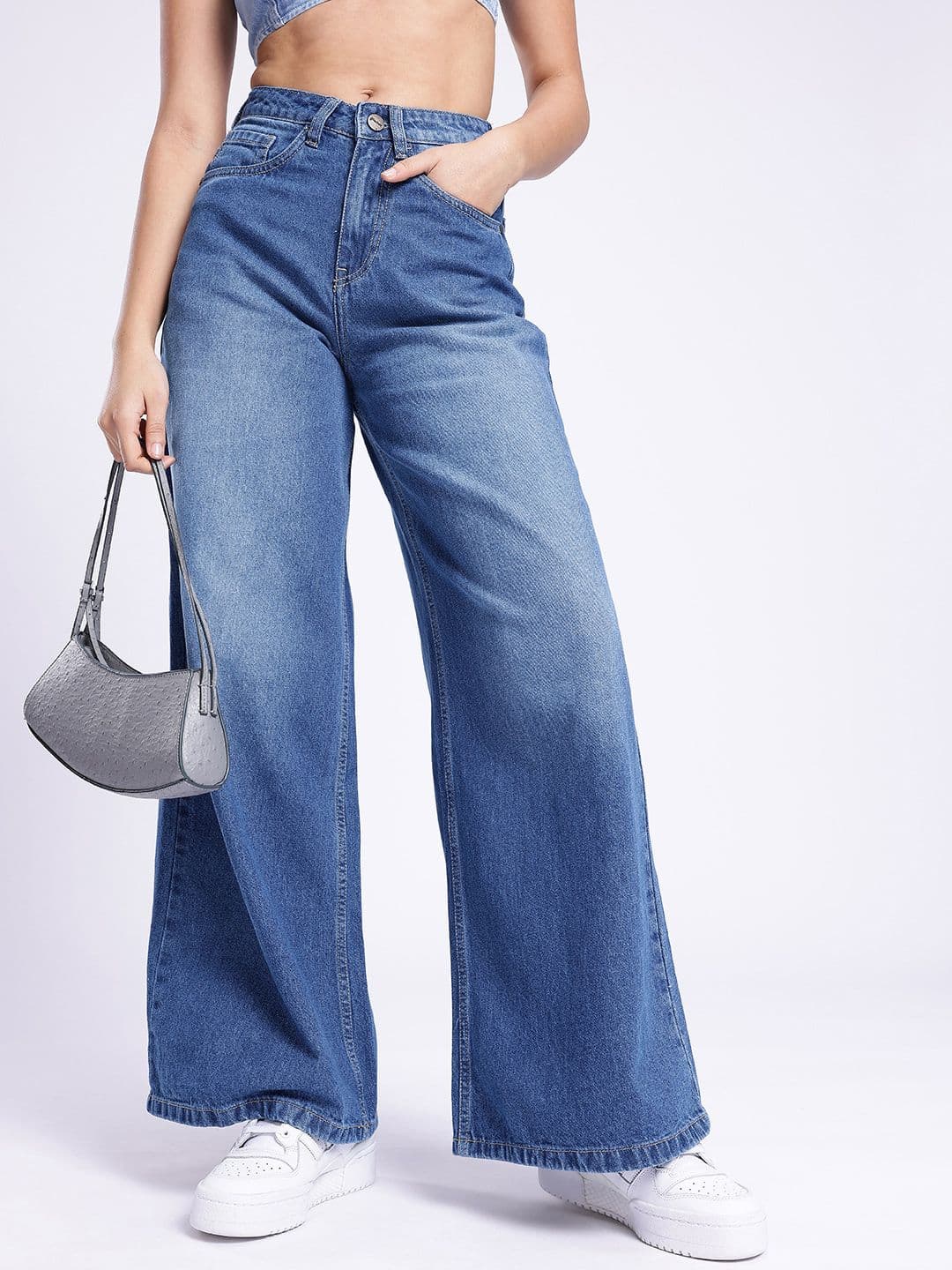 glitchez Women Palazzo Fit Heavy Fade Jeans - view 1