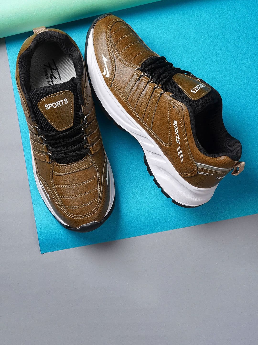 Spotwalk Men Leather Running Non-Marking Shoes - view 1