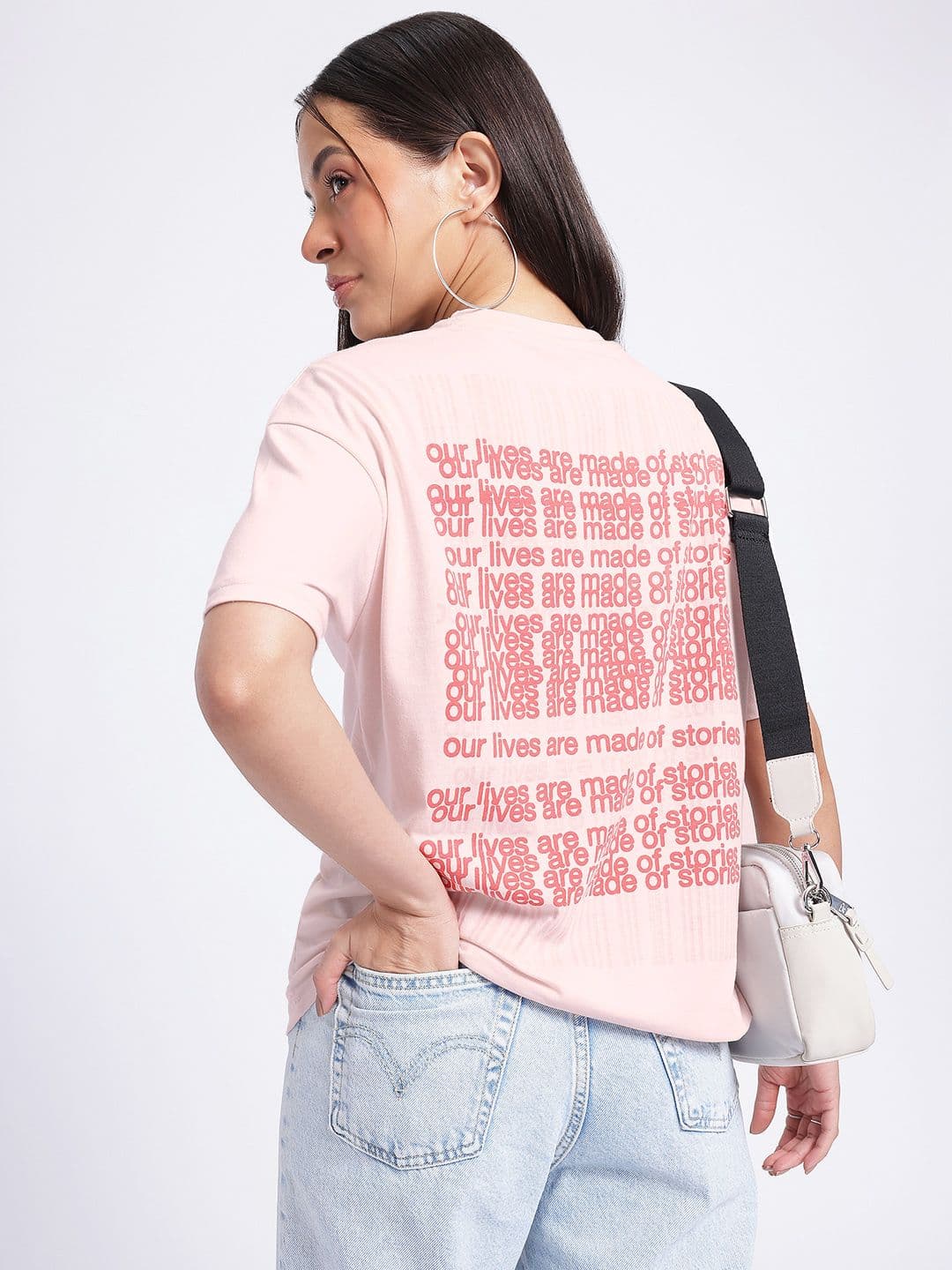 glitchez Check Printed Oversized Fit T-shirt - view 1