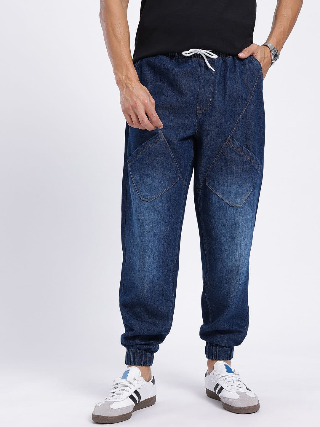 glitchez Men Denim Relaxed Jogger Fit Jeans - view 1