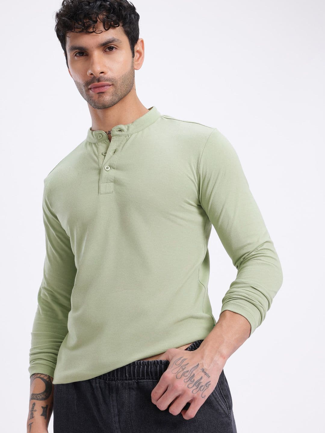 glitchez Henley Neck Regular Fit T-shirt - view 1