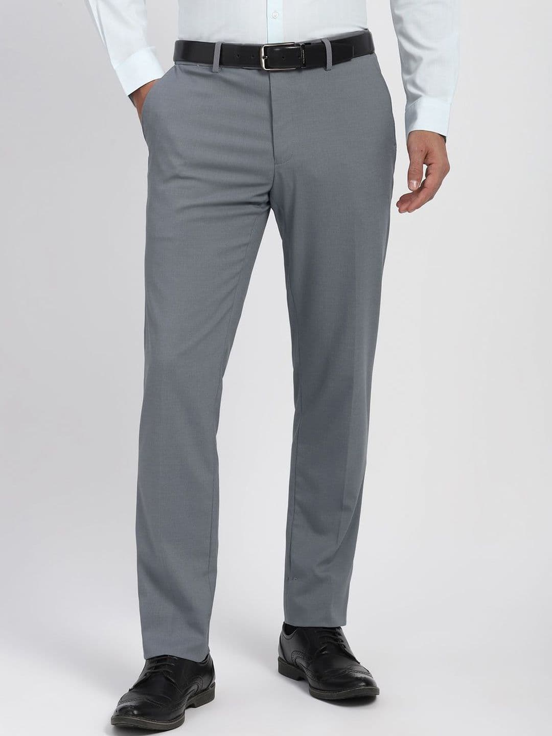 Peter England MenTextured Slim Fit Formal Trousers - view 1