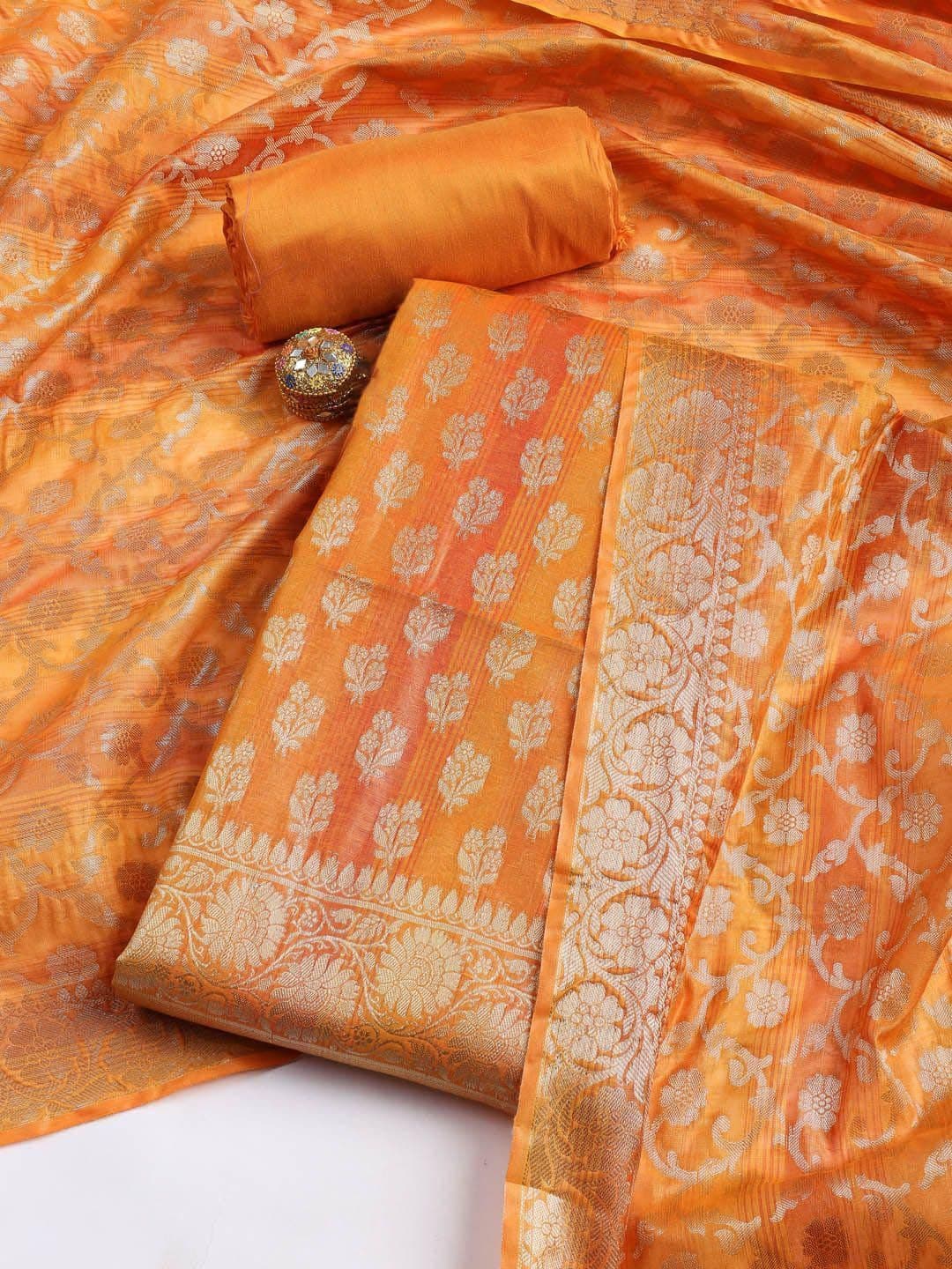 Meena Bazaar Woven Design Unstitched Dress Material - view 1