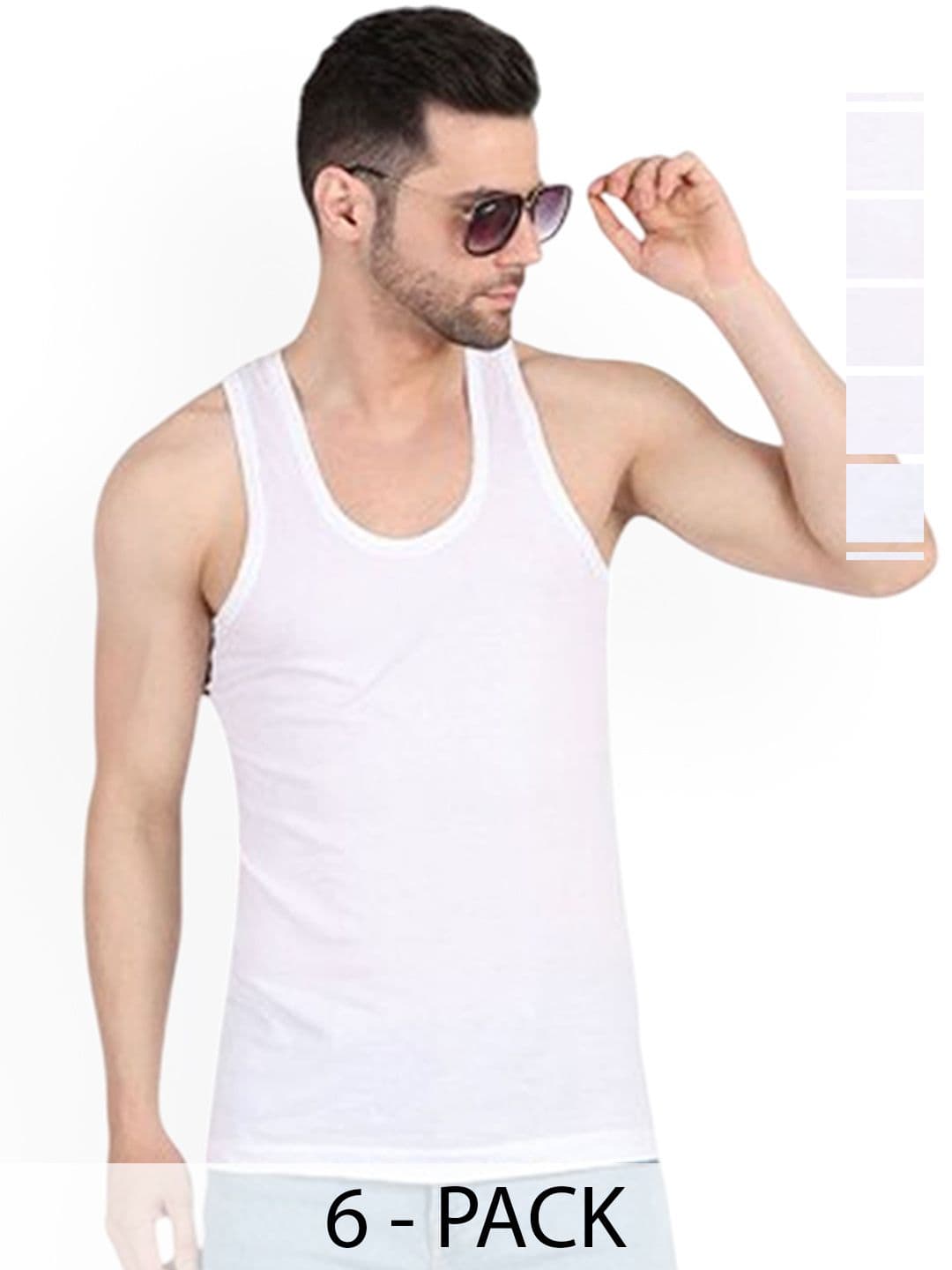 CAVENDERS Pack Of 6 Pure Cotton Basic Vests White Pure CottonDno-v295st - view 1
