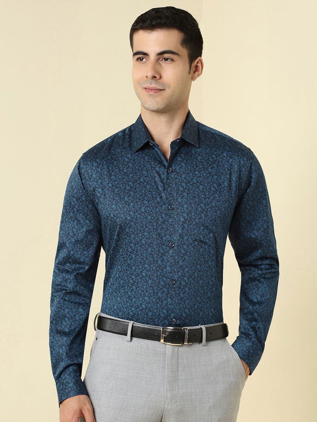 Allen Solly Floral Printed Spread Collar Slim Fit Formal Cotton Shirt - view 1
