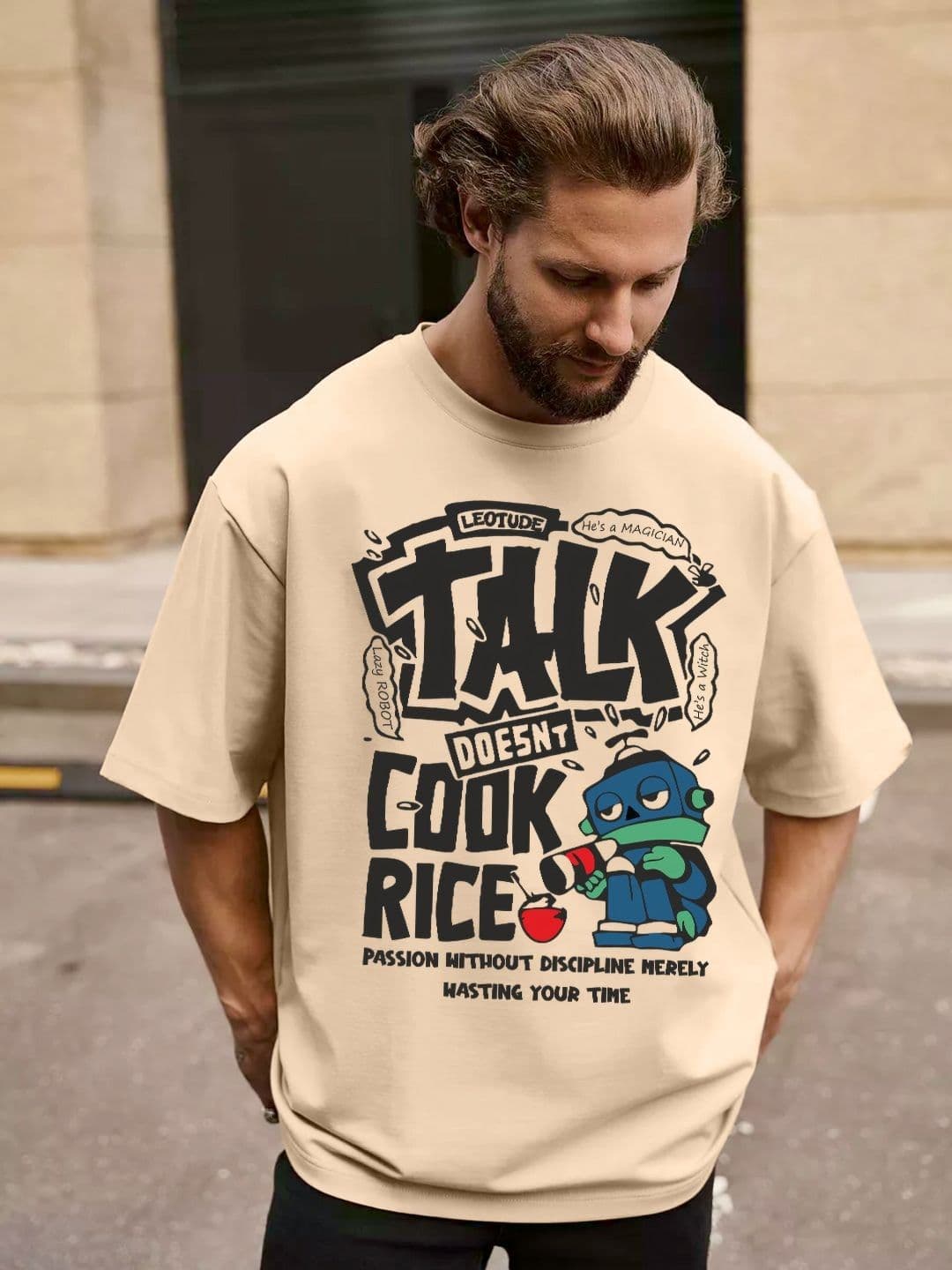 Leotude Men Typography Printed Round Neck T-shirt - view 1