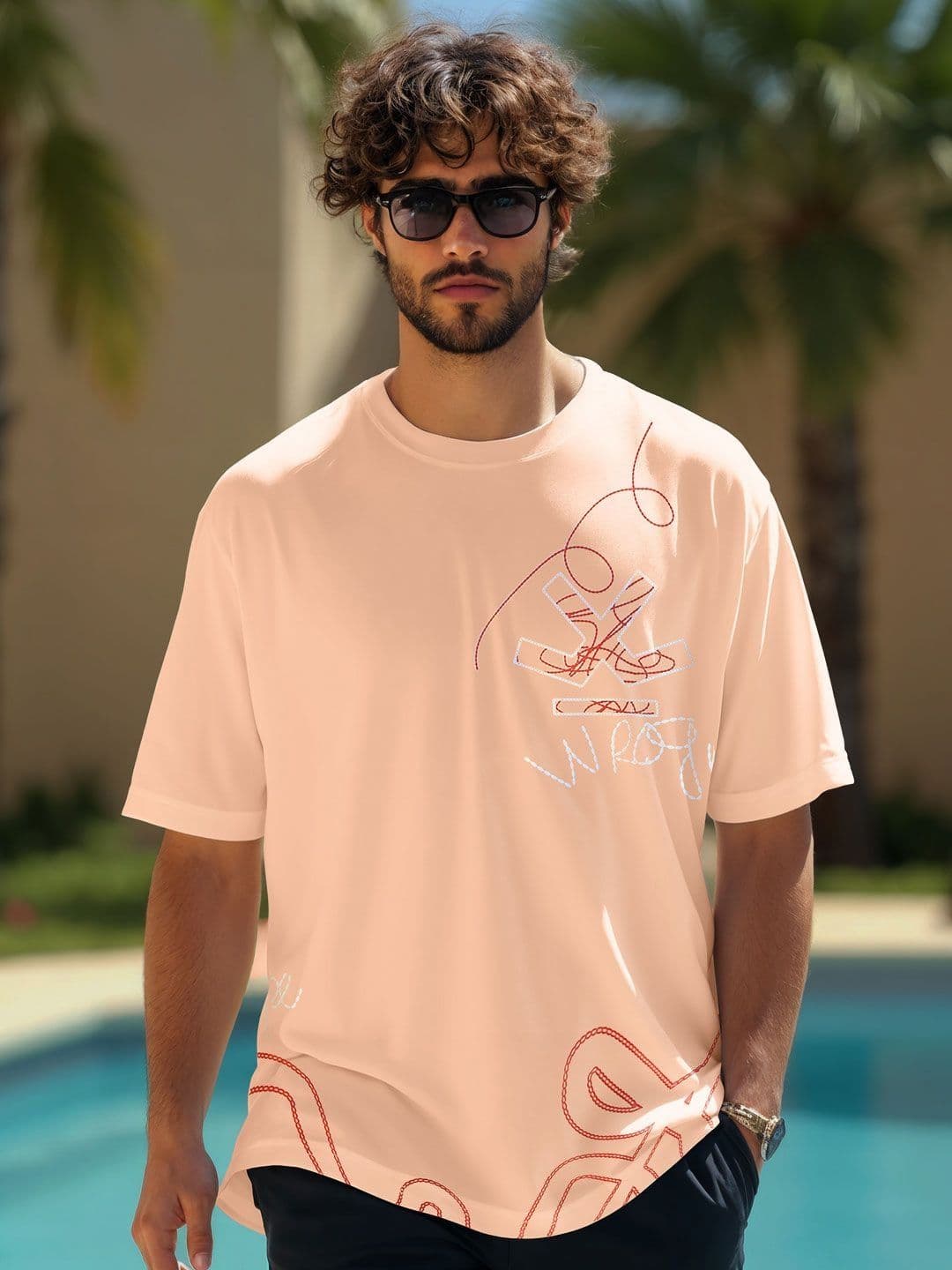 WROGN Men Typography Printed Oversized Cotton T-shirt - view 1
