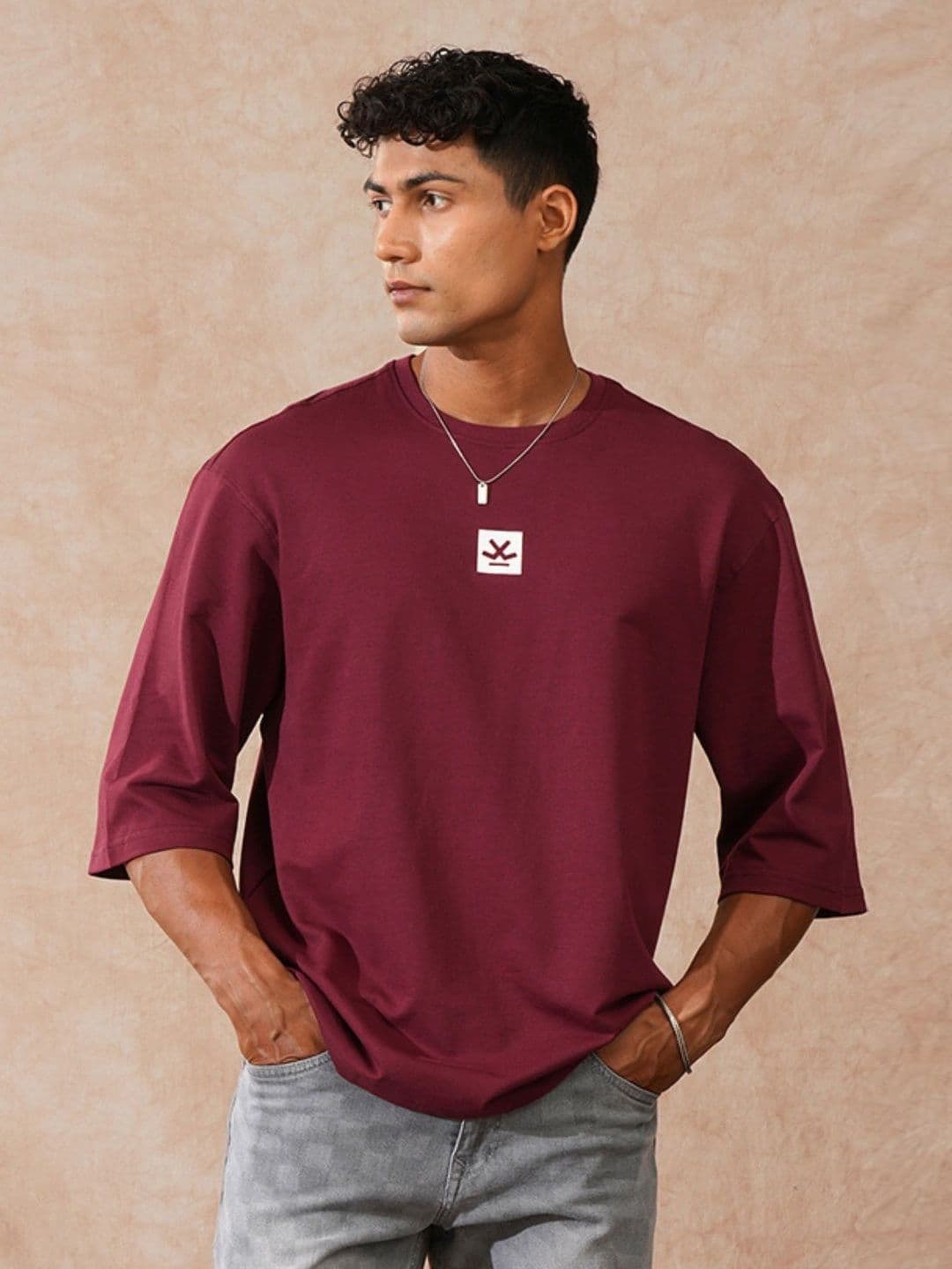 WROGN Round Neck Cotton Oversized T-shirt - view 1