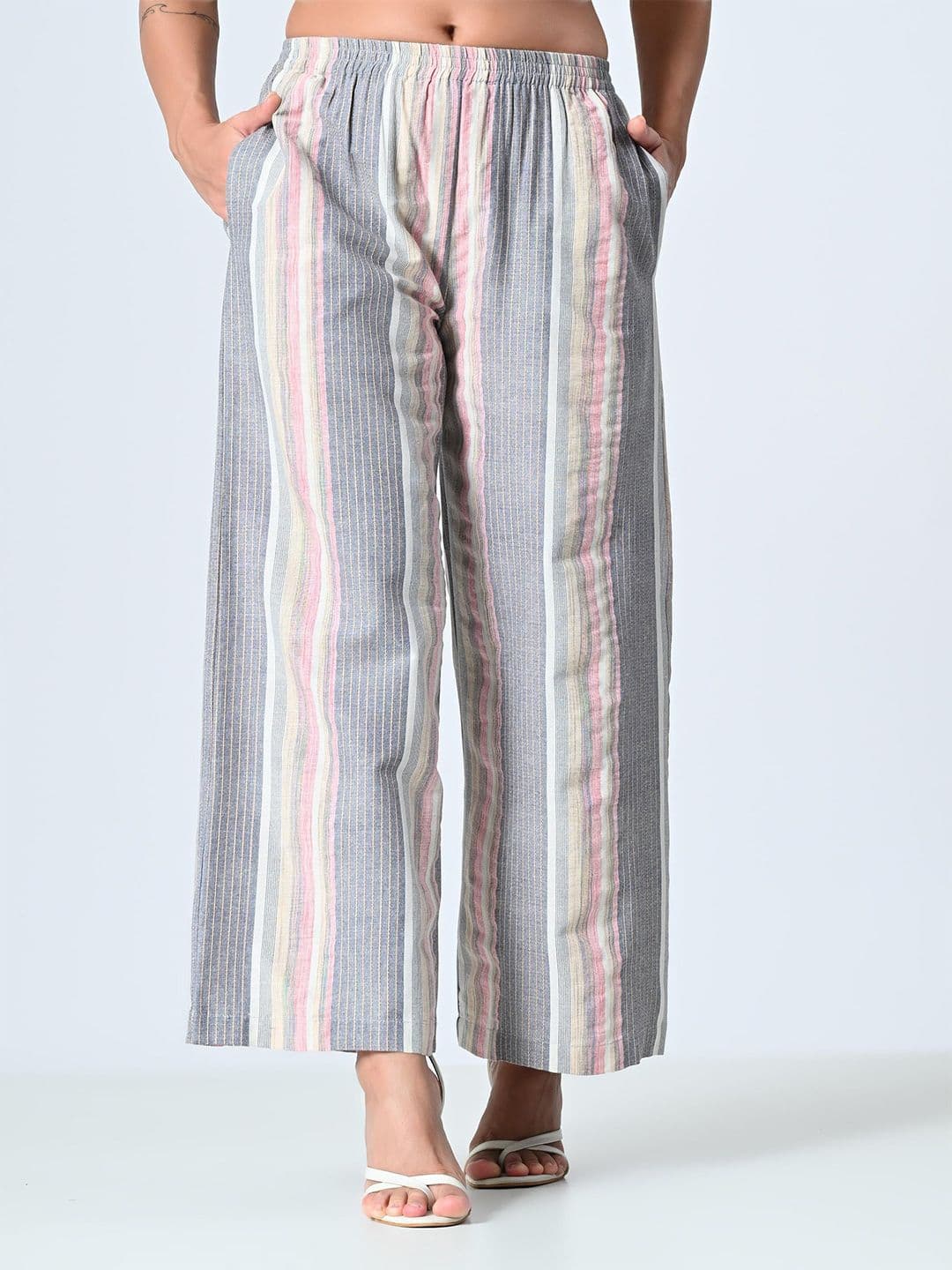 OTIRA Women Striped Straight Palazzos - view 1