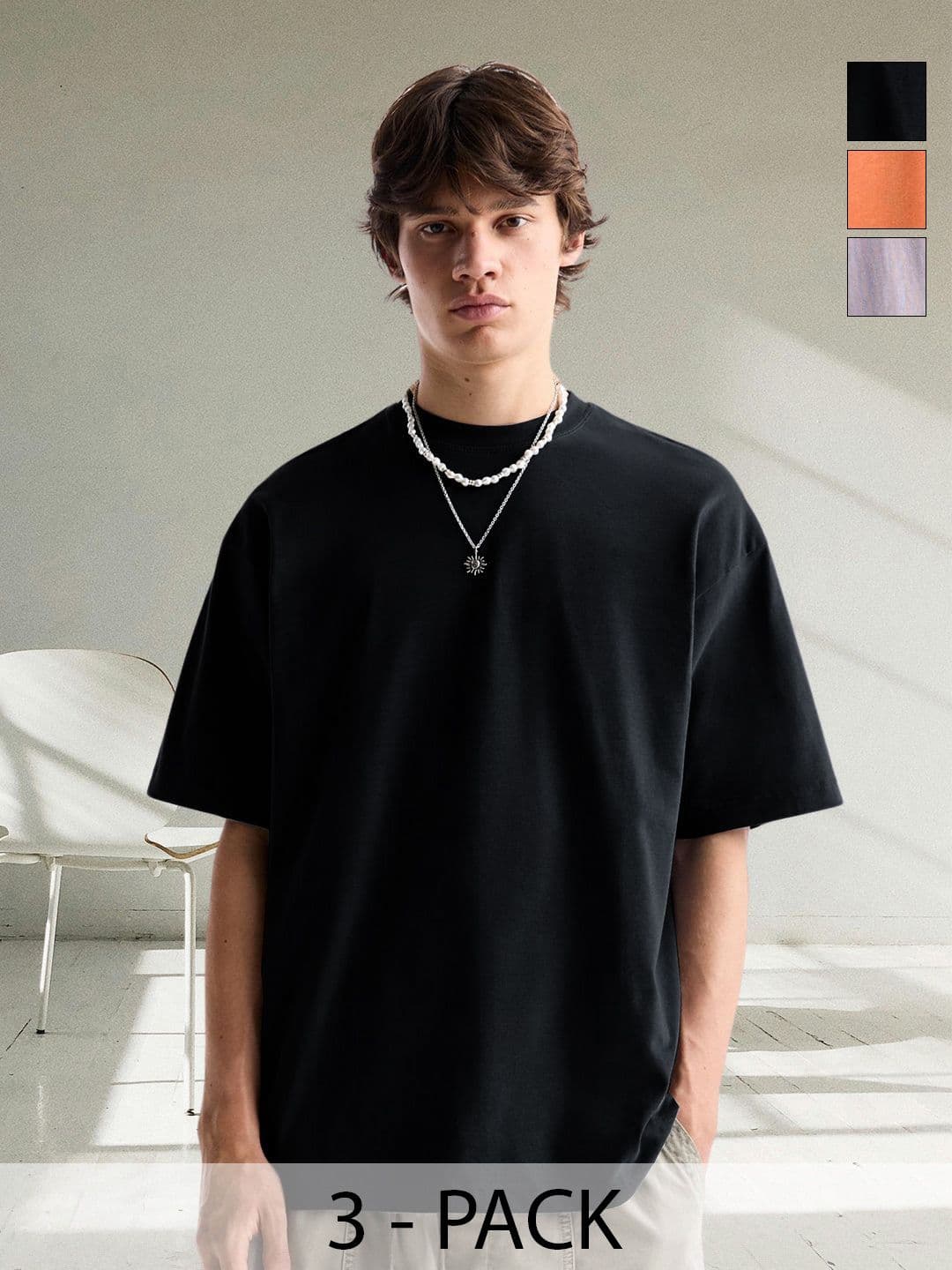 PRONK Men Pack Of 3 Oversized T-shirt - view 1
