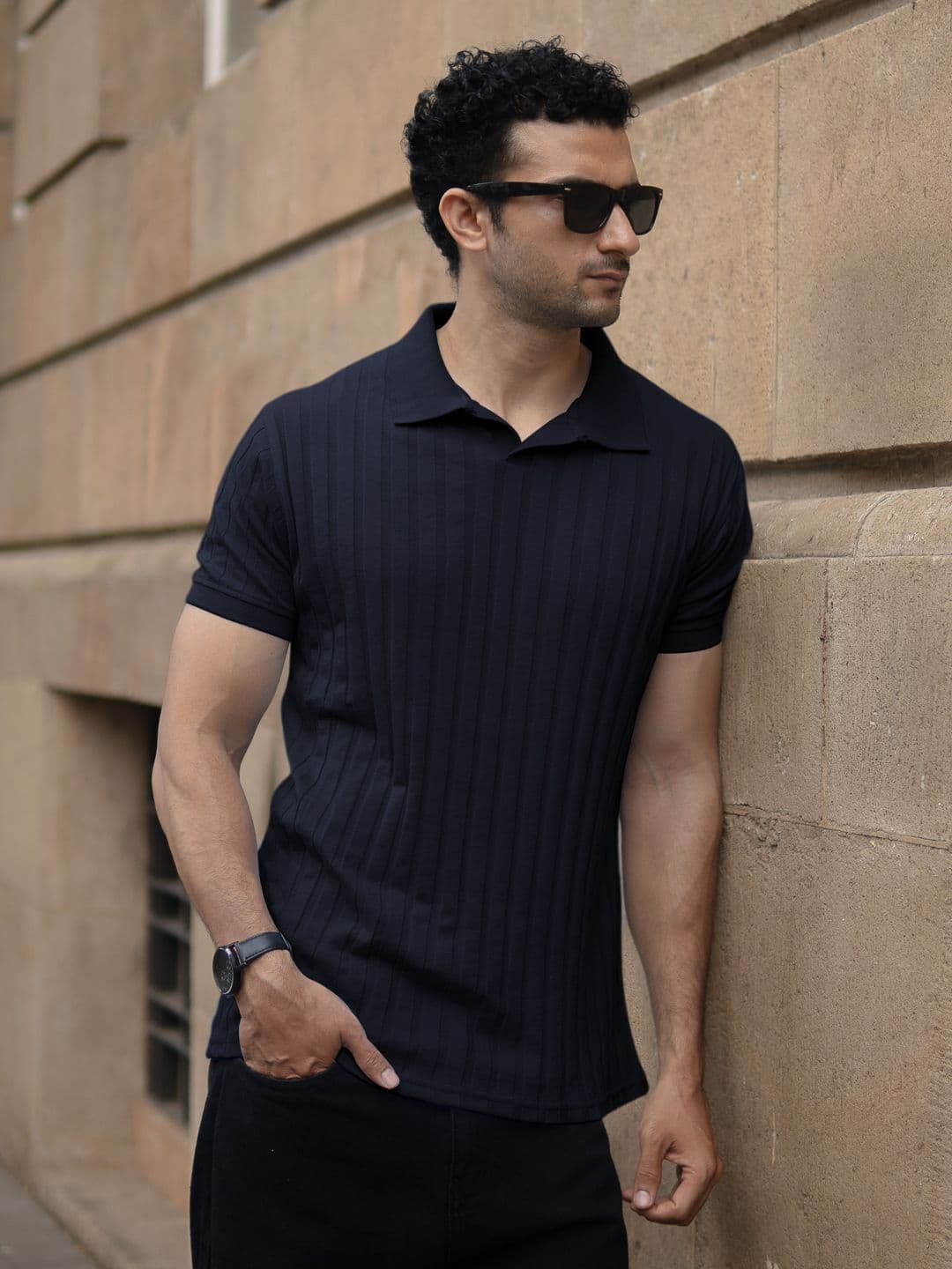 Powerlook SS25 Self Design Polo Collar T-Shirt - view 1