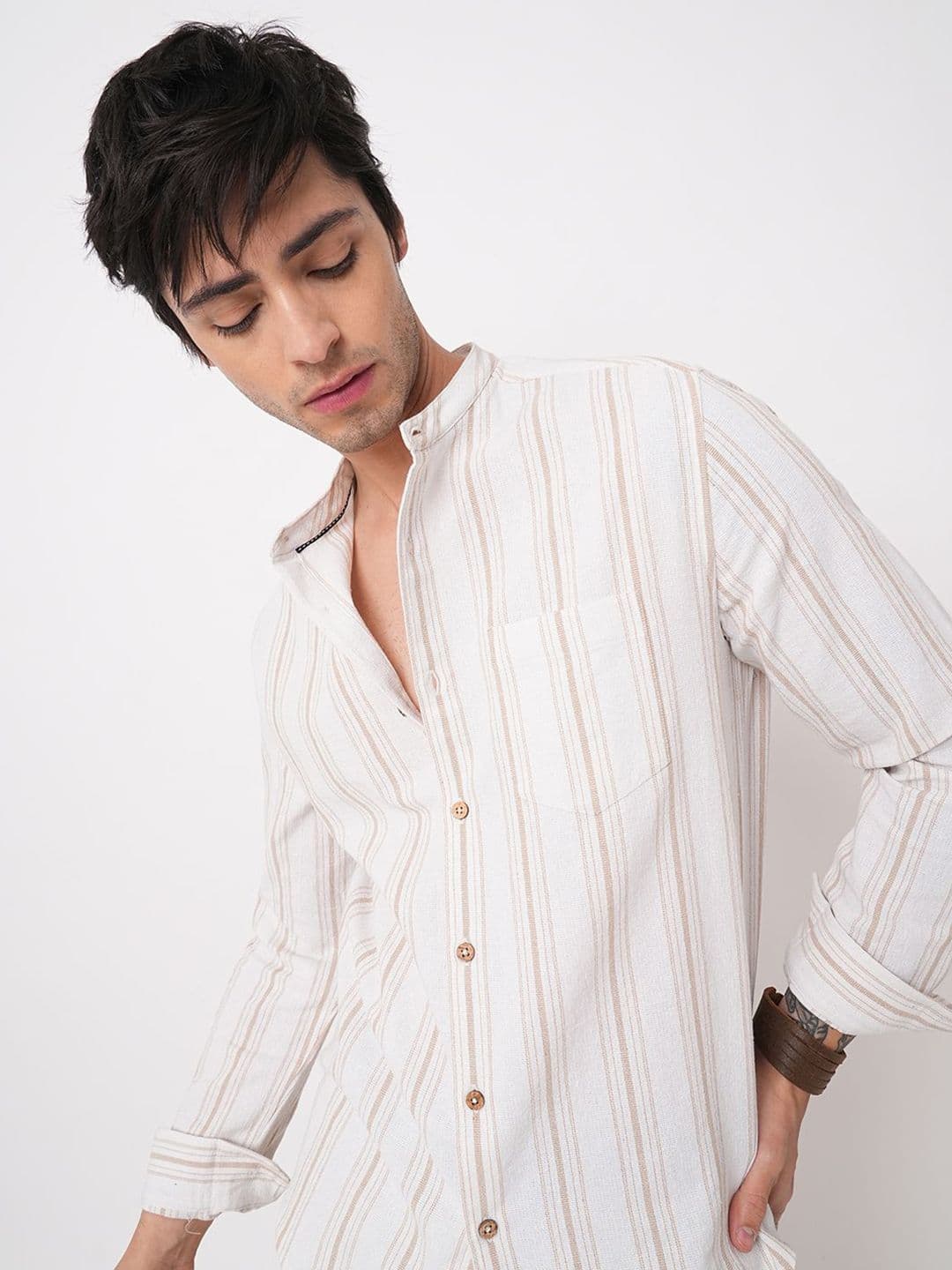VASTRADO Classic Multi Striped Slim Fit Cotton Casual Shirt - view 1