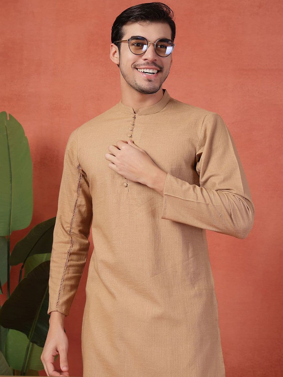 Sangria Men Cotton Straight Kurtas - view 1