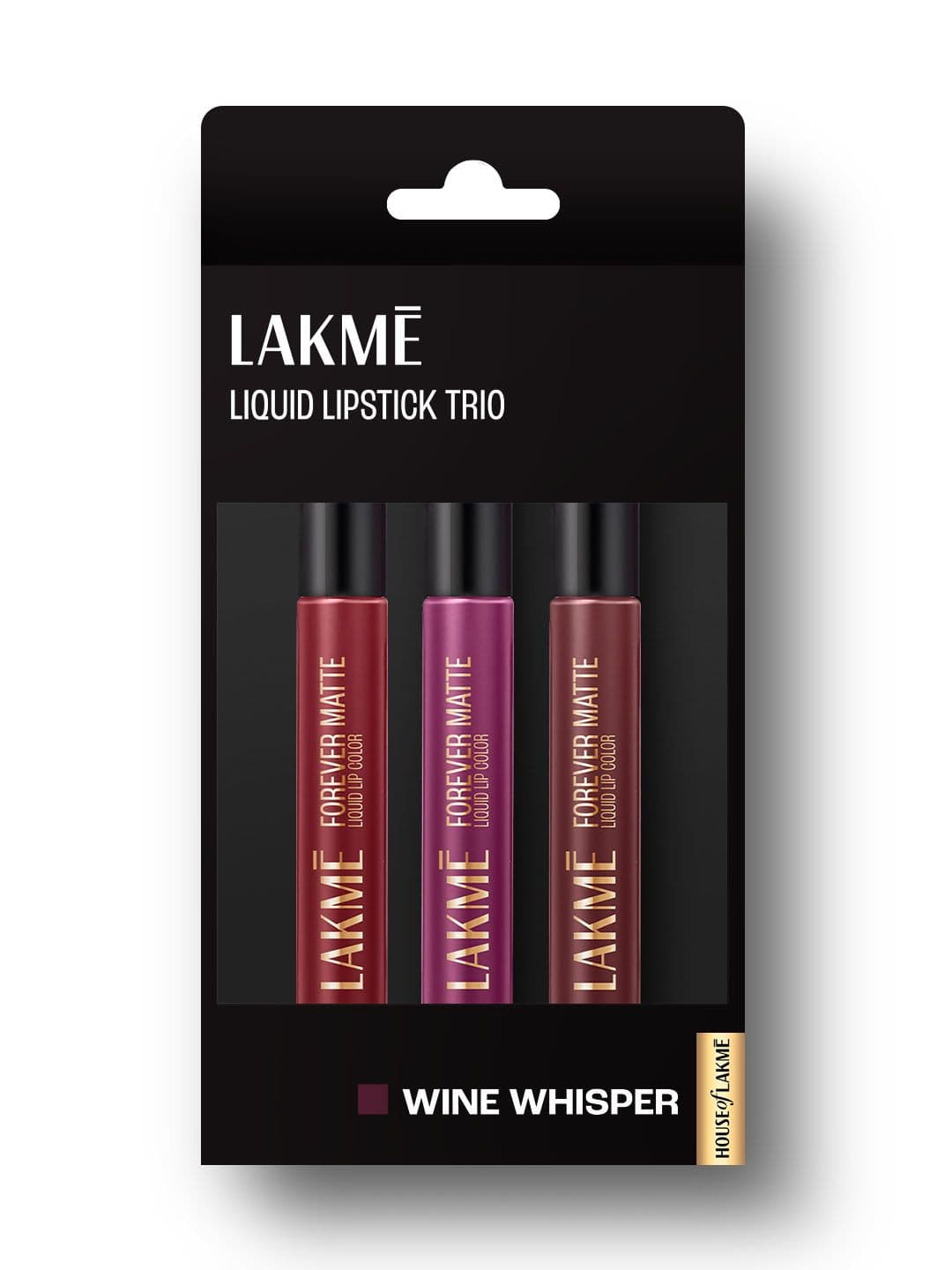 Lakme Forever Matte Long Stay Light-Weight Liquid Lipstick Trio 16.8ml - Wine Whisper - view 1