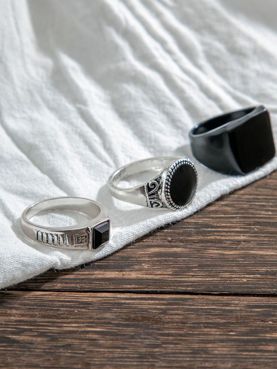 StyleCast x Revolte Set Of 3 Silver-Plated Adjustable Finger Ring - view 1