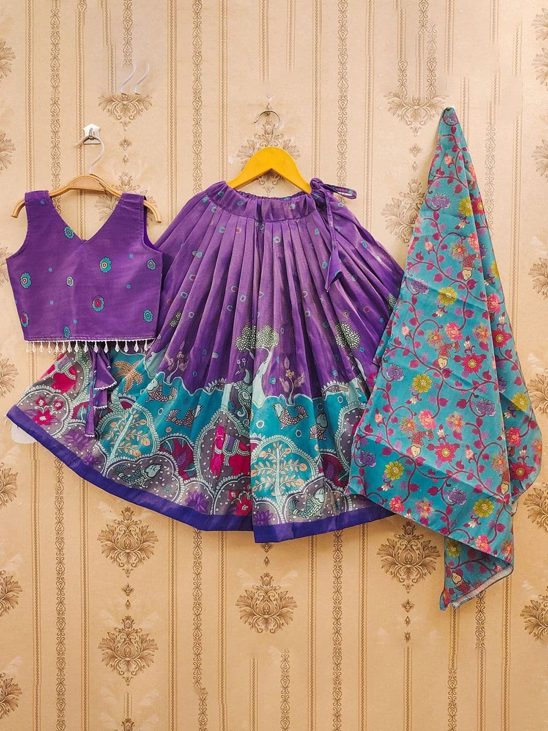 BAESD Girls Printed Ready to Wear Lehenga & Blouse With Dupatta - view 1