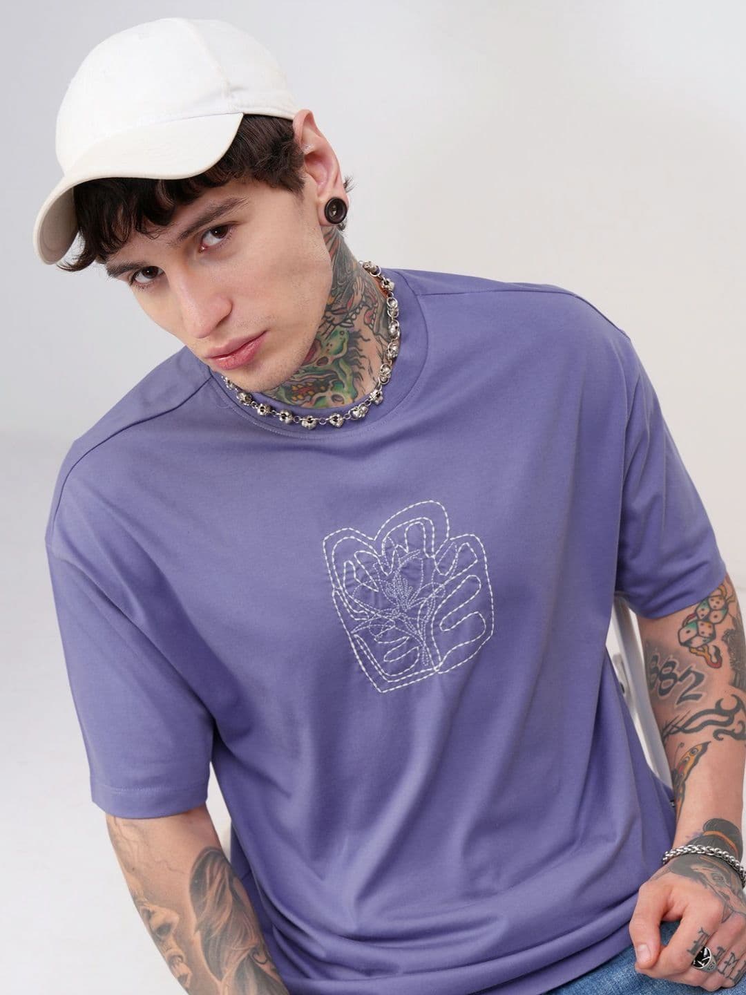 HIGHLANDER Graphic Printed Round Neck Drop-Shoulder Sleeves Relaxed Fit T-shirt - view 1